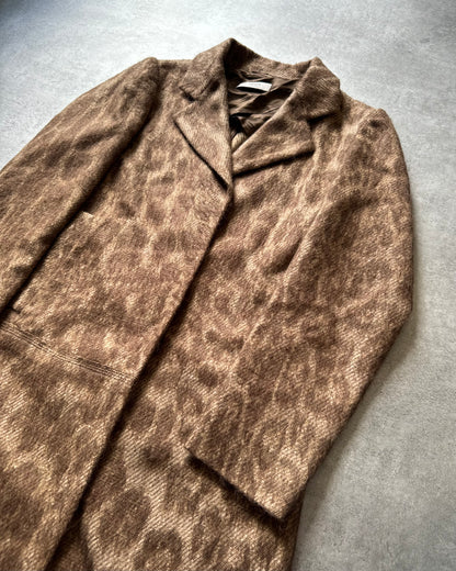 AW2006 Prada Wool Glamour Leopard Effect Trench Jacket  (S) - 7