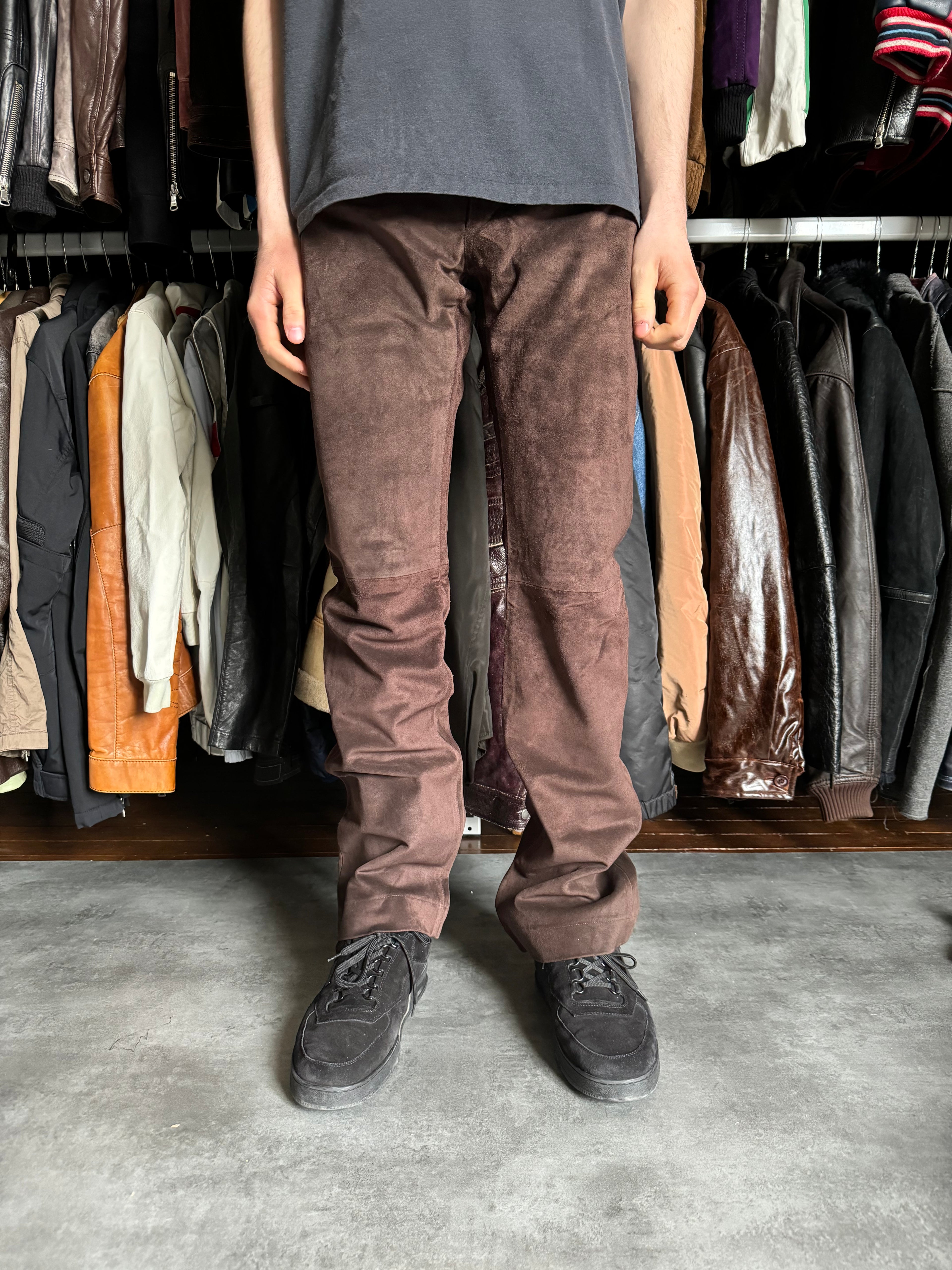 Roberto Cavalli Brown Leather Soft Pants (M) - 3