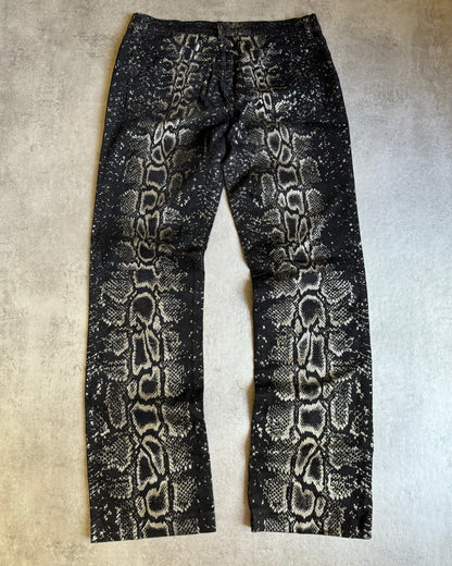 AW1999 Roberto Cavalli Black Serpent Electric Python Pants (M) - 2