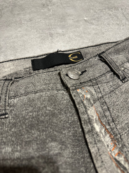 2000s Cavalli Trompe L'Oeil Grey Denim Pockets Pants (M) - 8