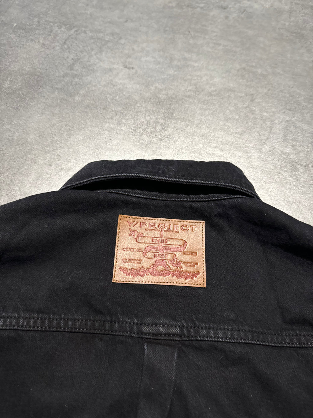 SS2025 Y/Project Snap Evergreen Black Denim Shirt (M) - 4