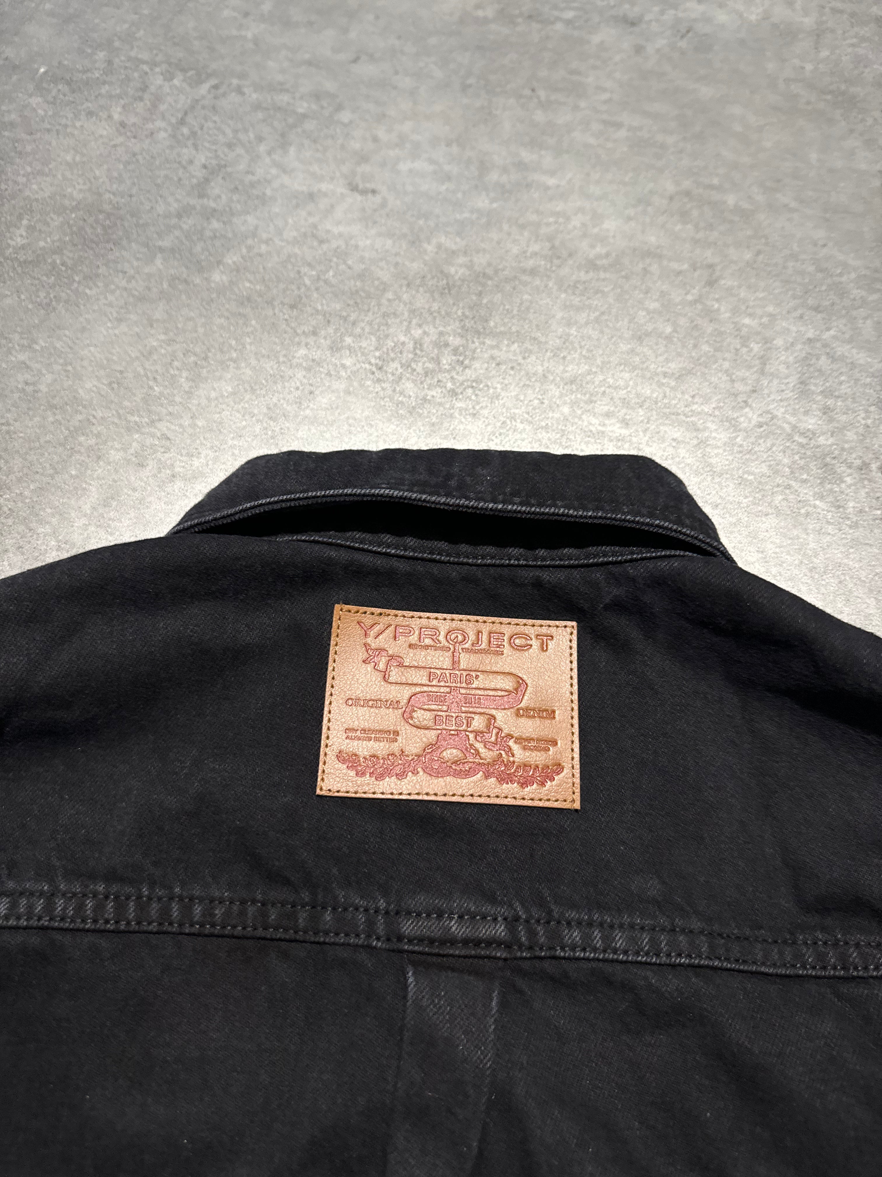 SS2025 Y/Project Snap Evergreen Black Denim Shirt (M) - 4