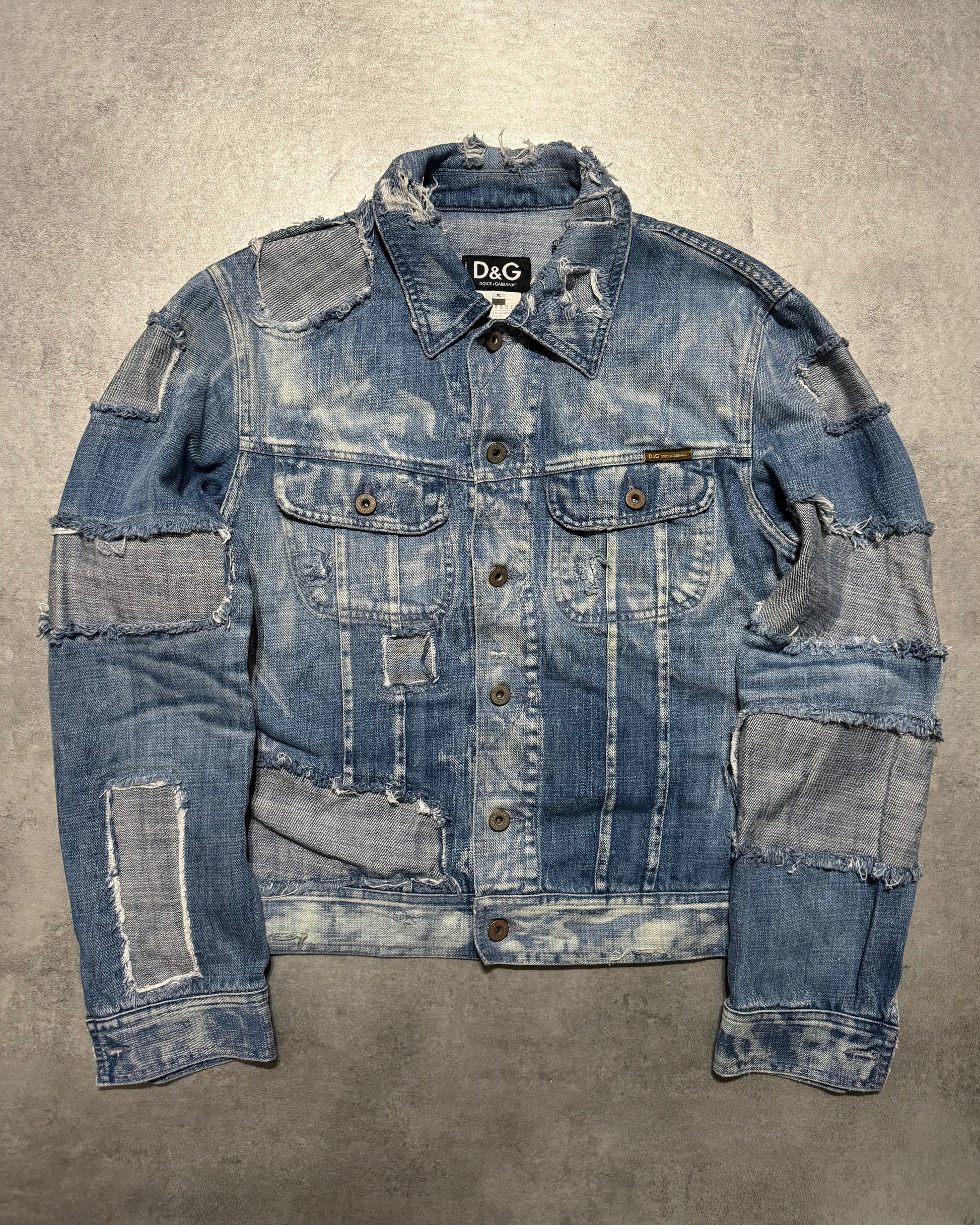 AW2004 Dolce & Gabbana Distressed Denim Edgy Jacket (S) - 3