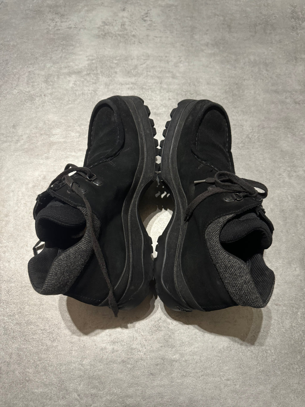 Prada Vibram Black Combat Strap Leather Low Boots  (42) - 2