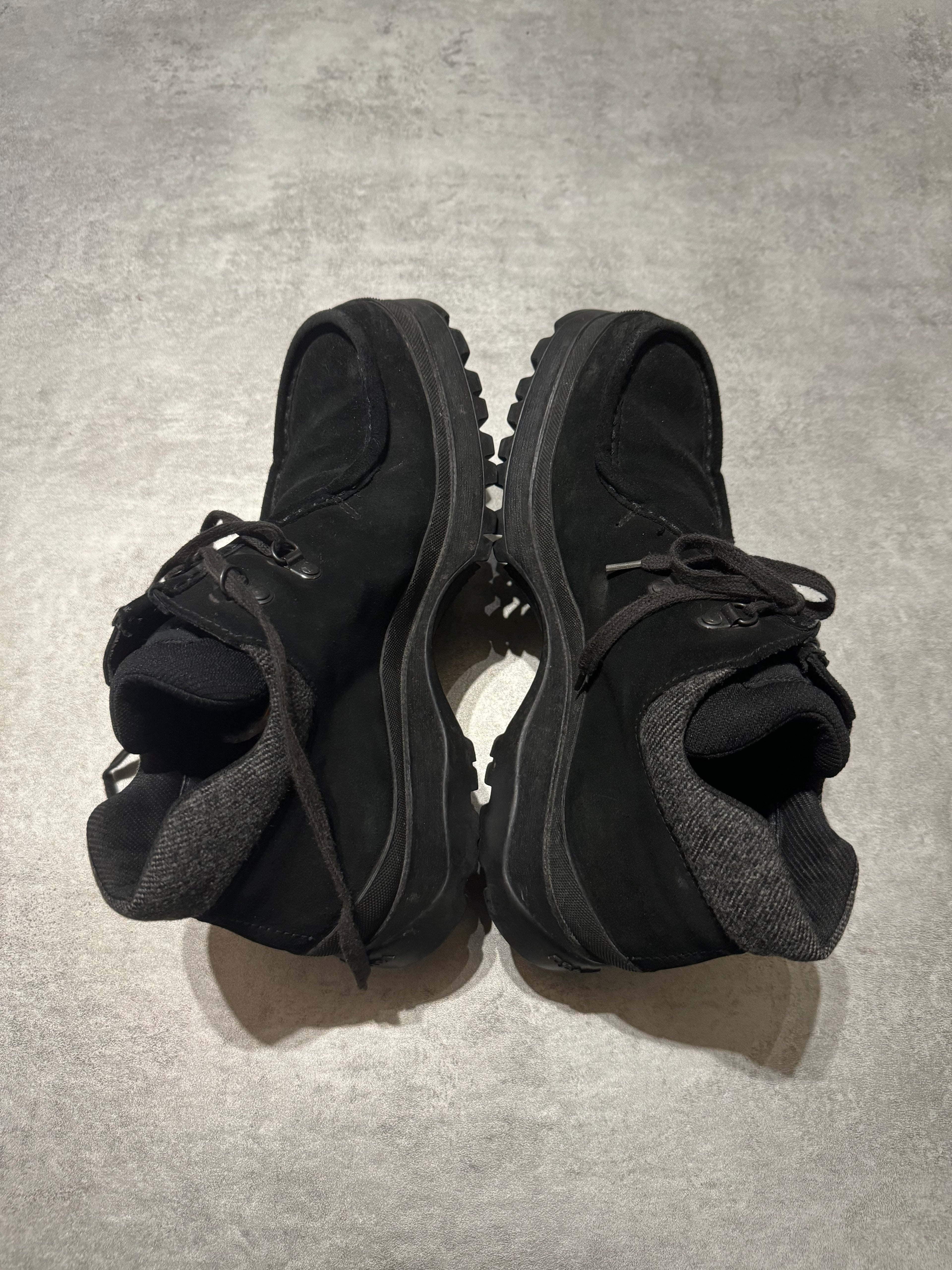 Prada Vibram Black Combat Strap Leather Low Boots  (42) - 2