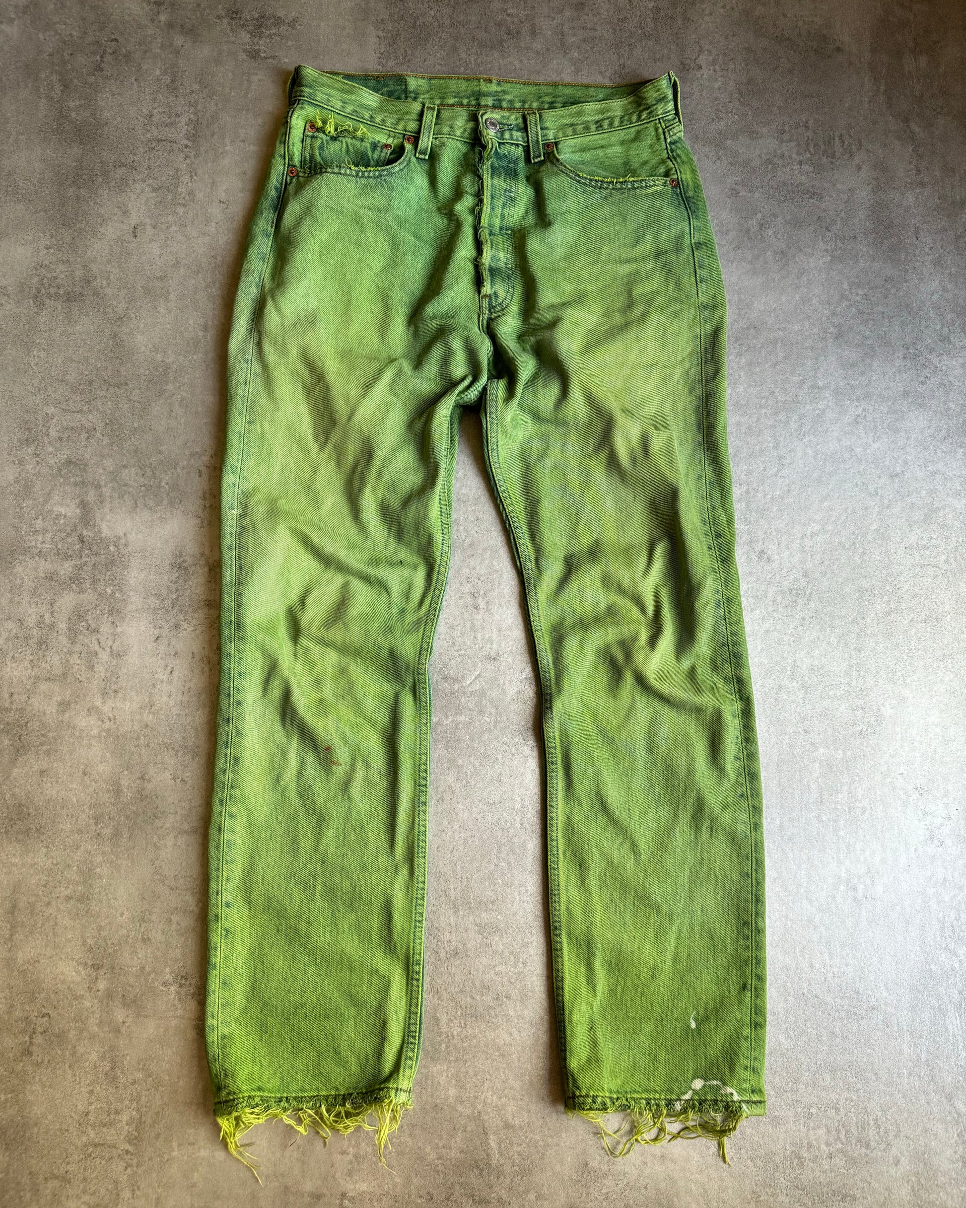 Levi's 501 Acid Green Worker Pants  (M) - 2