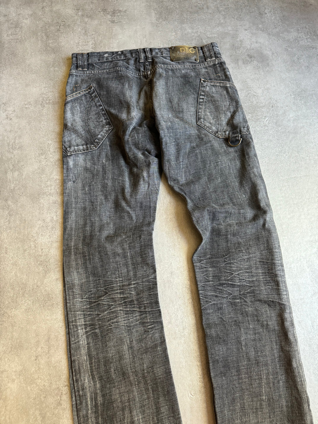 AW2003 Dolce & Gabbana Grey Eroded Denim Jeans (L) - 4