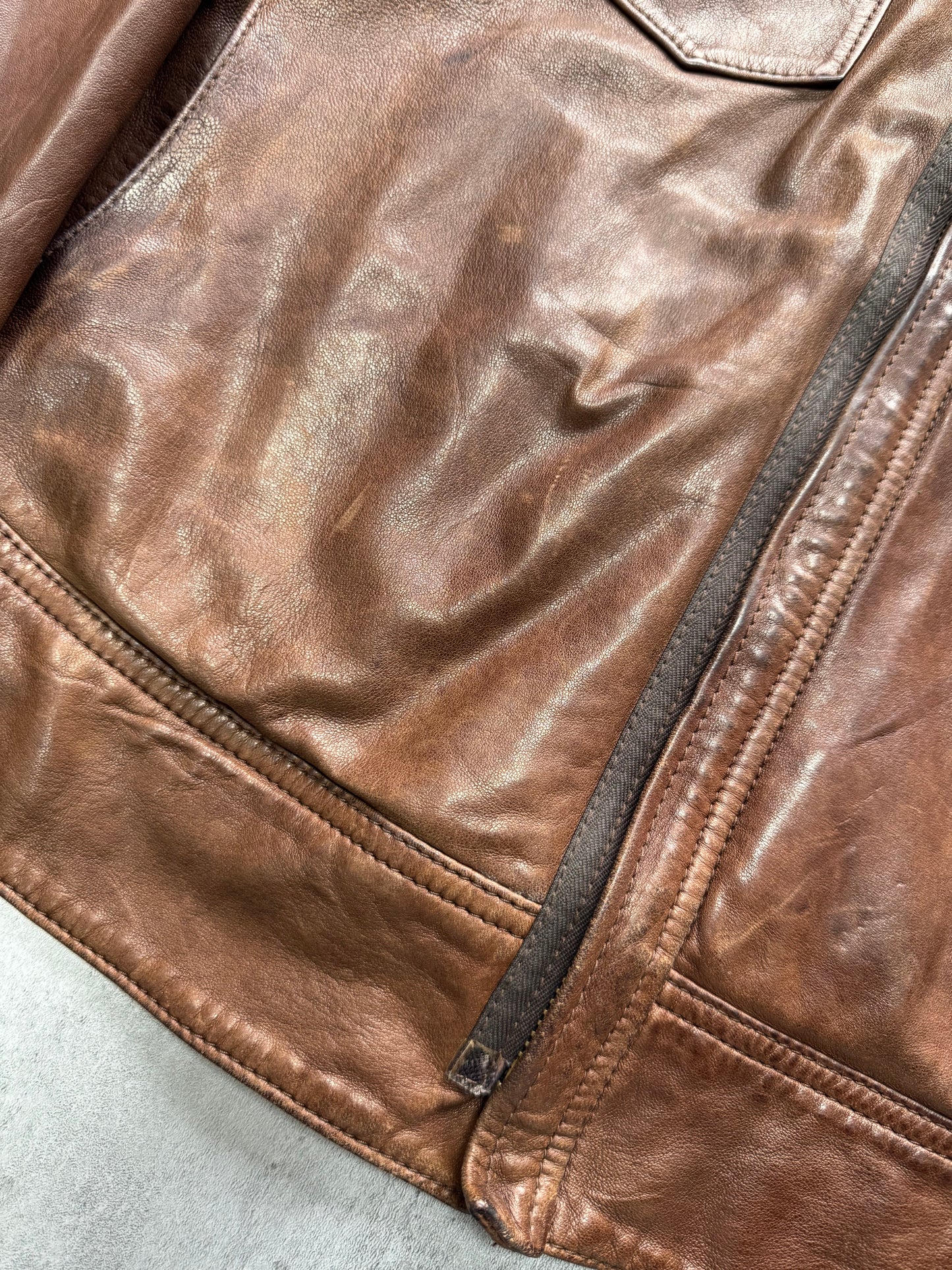 2000s Dolce & Gabbana Brown Leather Jacket (M/L)