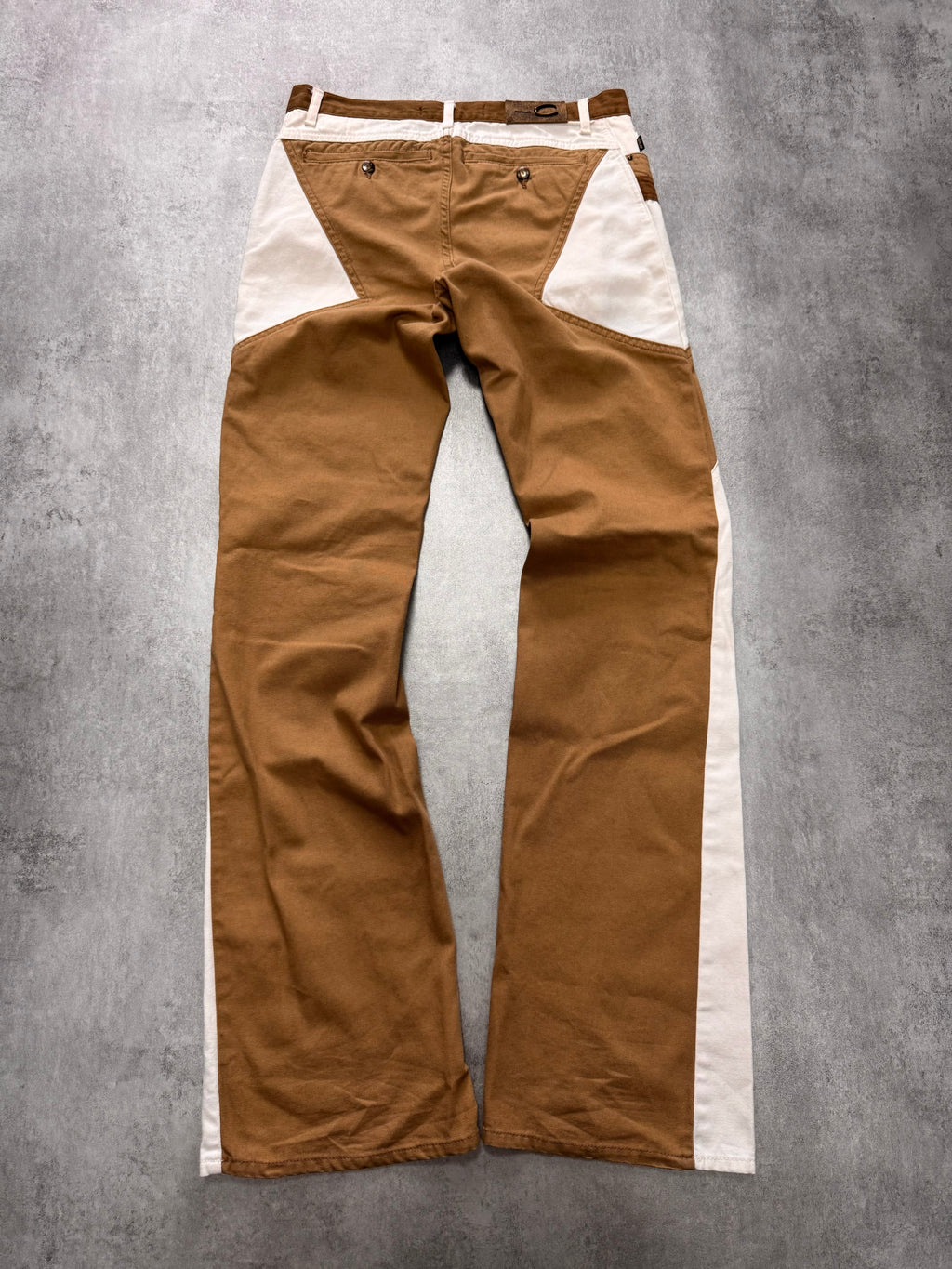 SS2004 Just Cavalli Geometrical Relaxed Tricolor Beige White Pants