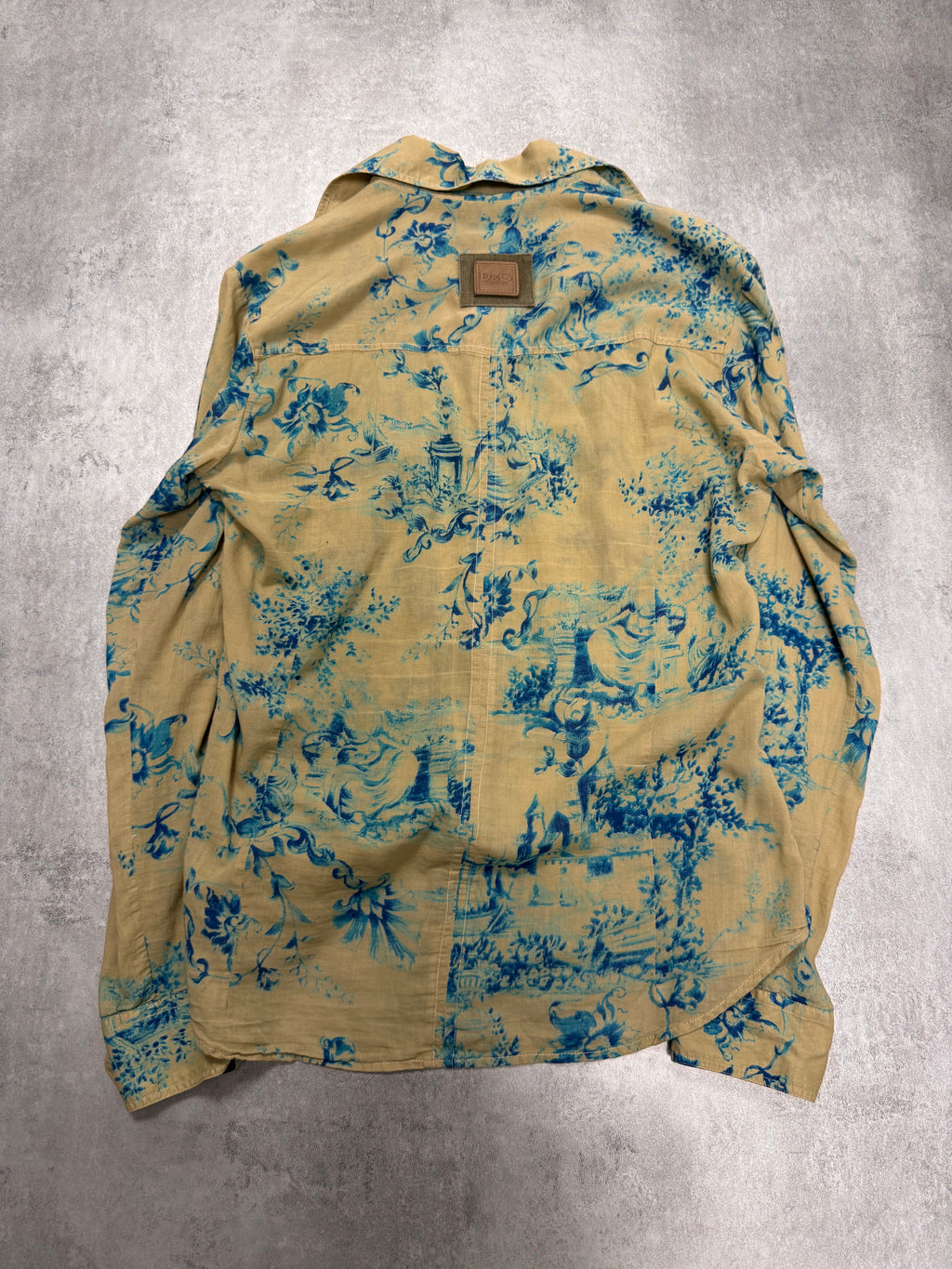 1998 Dolce & Gabbana Toile De Jouy Beige & Bleu Shirt