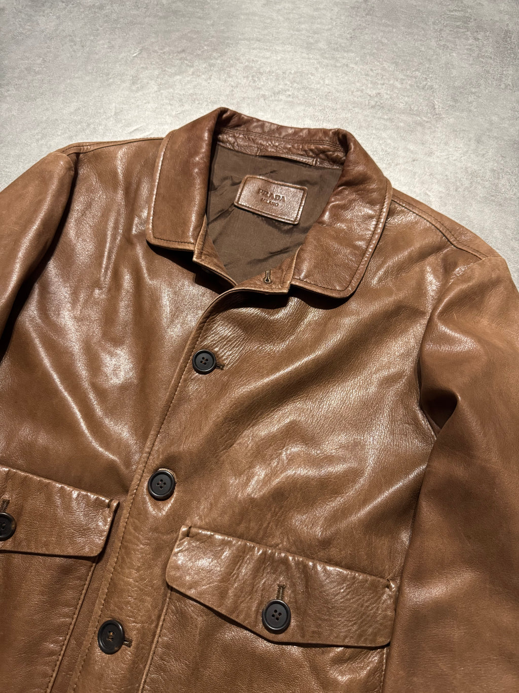 SS2010 Prada Brown Leather Jacket
