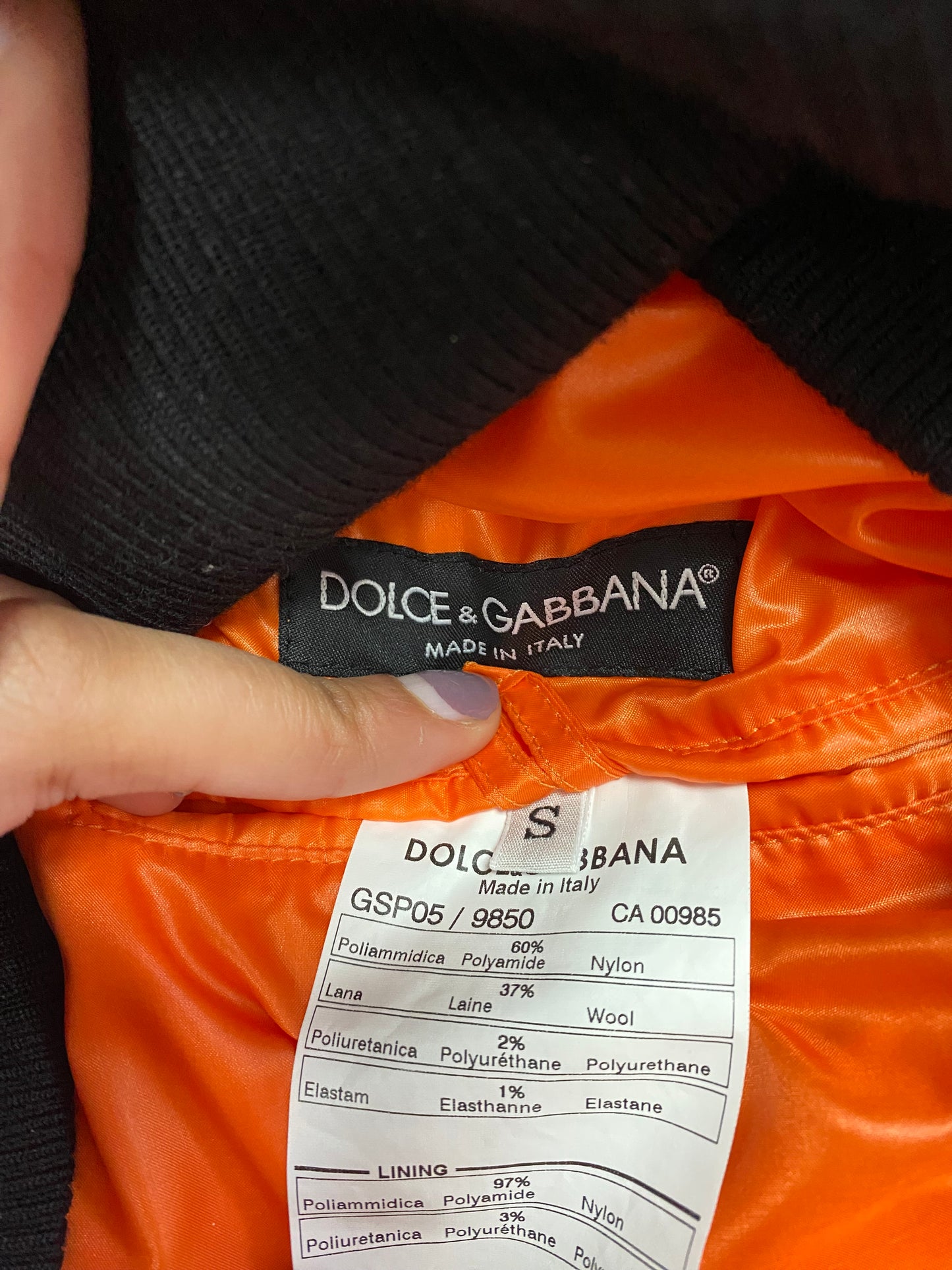 Dolce & Gabbana Orange Puffer Hooded Jacket (S)