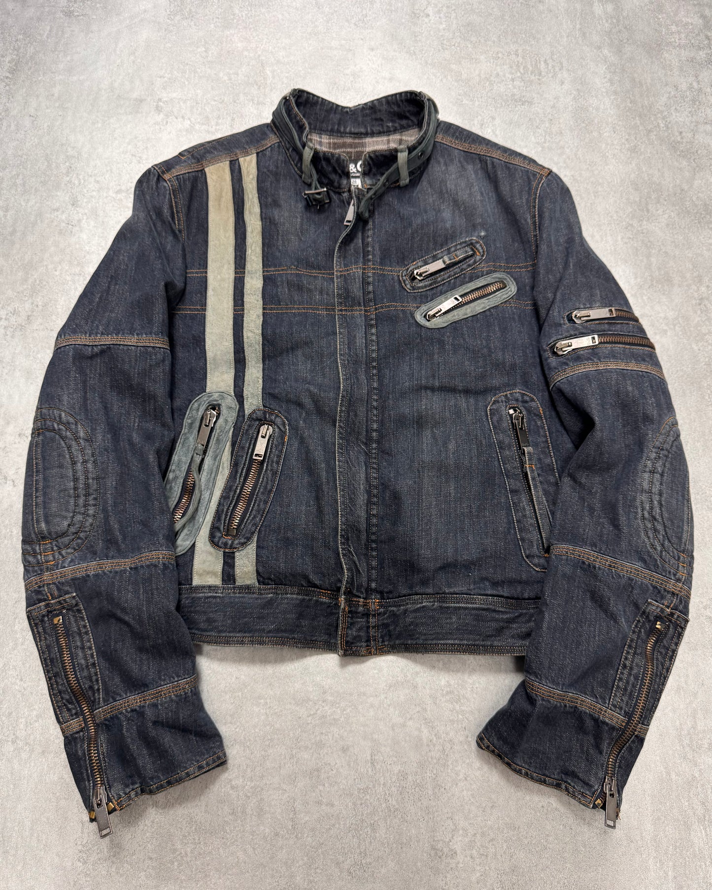 AW2004 Dolce & Gabbana Astro Biker Cafe Denim Jacket (M)