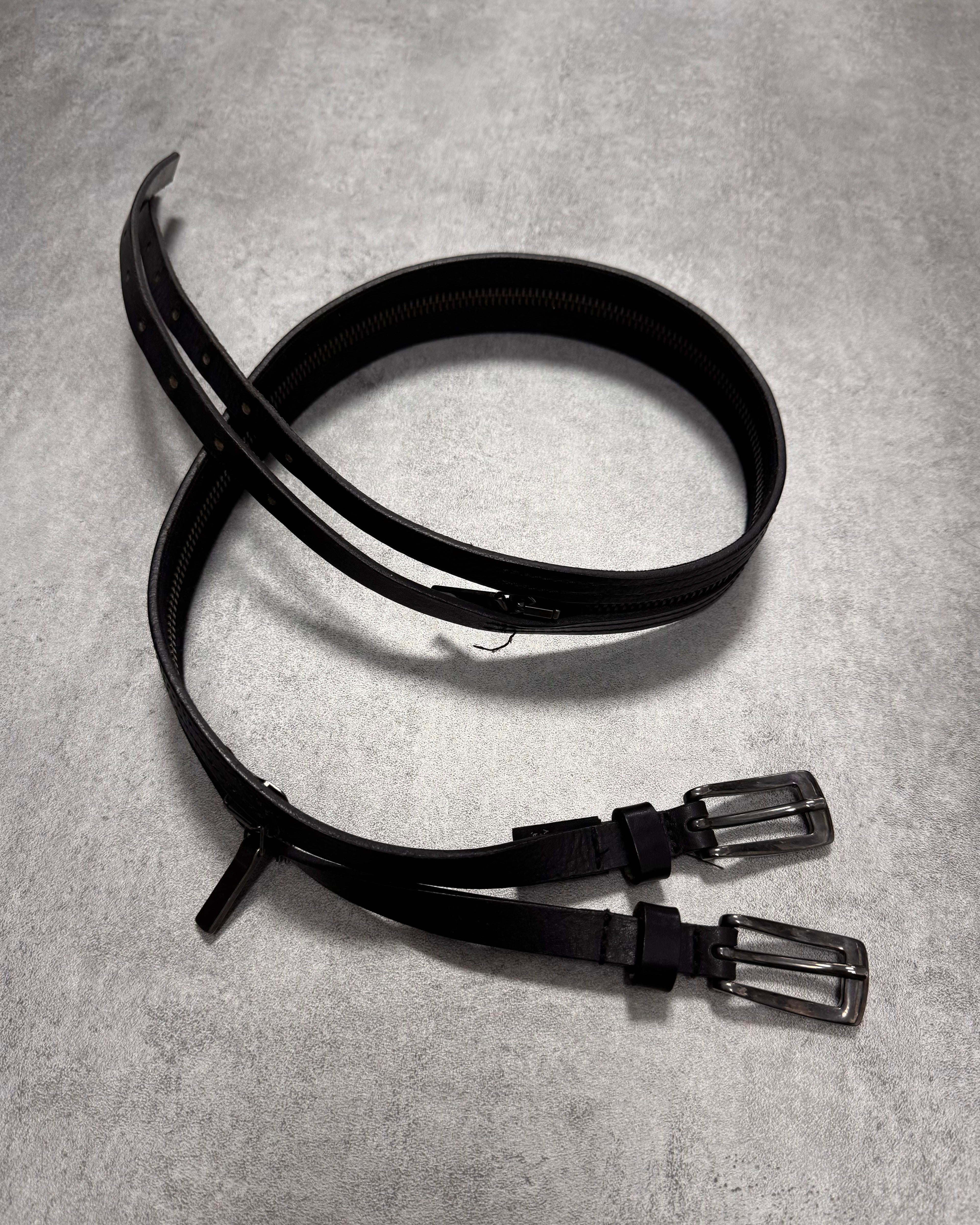 2000s Versace Full Zip Detachable Leather Belt