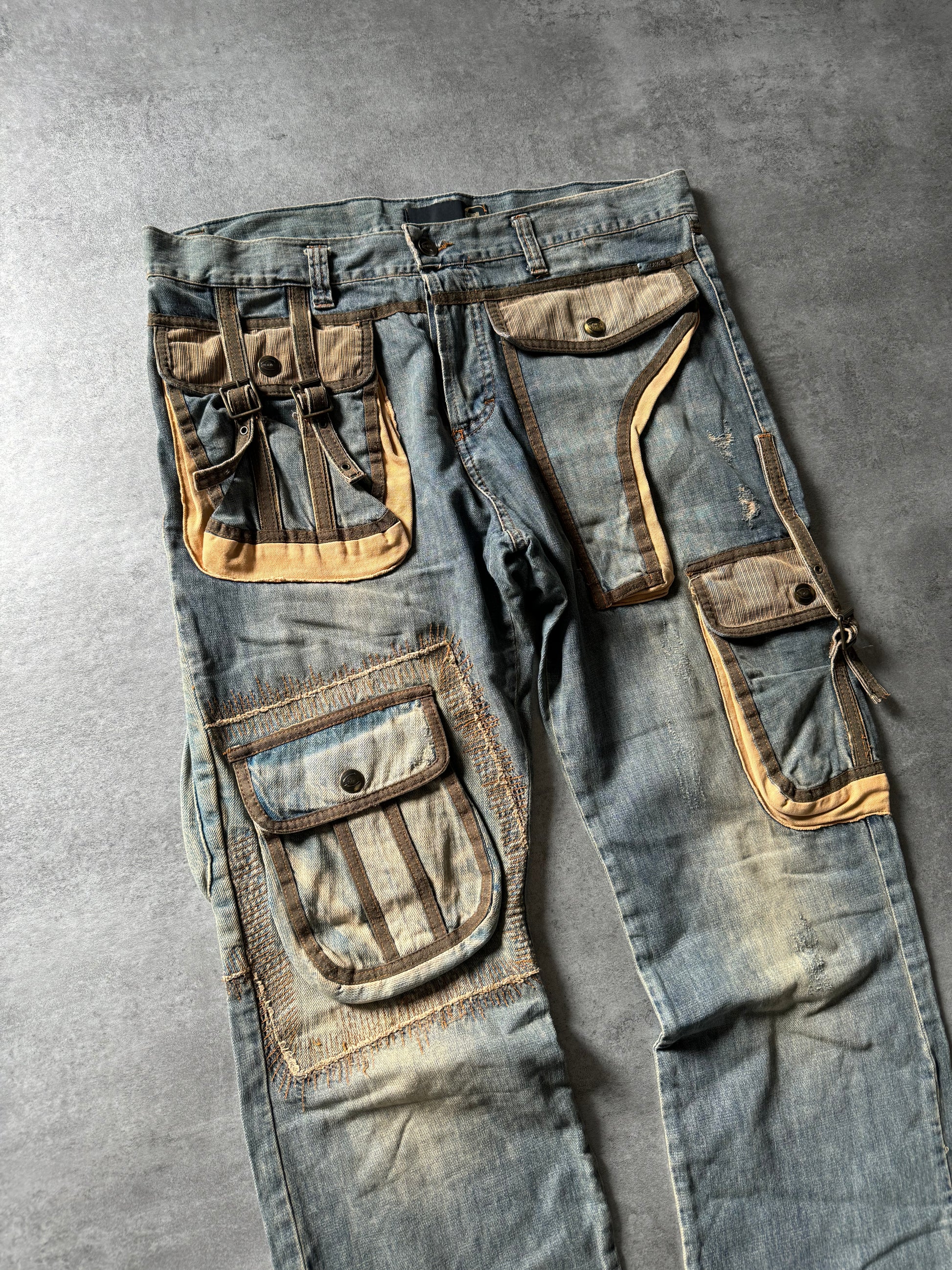 SS2006 Cavalli Harness Cargo Gun Archive Denim Jeans (L) - 6