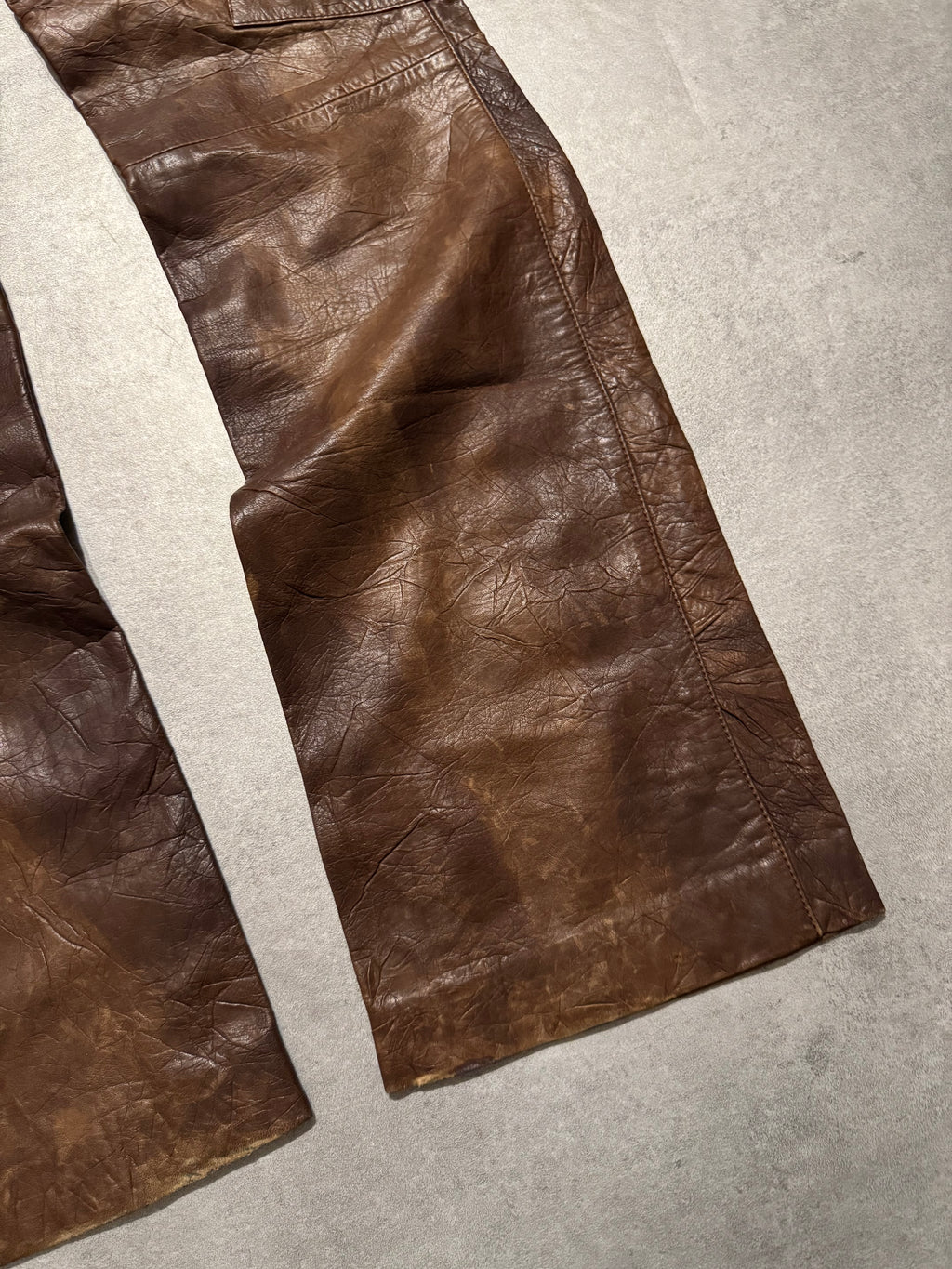 SS2004 Dolce & Gabbana Ninja Multi-Zip Brown Leather Pants