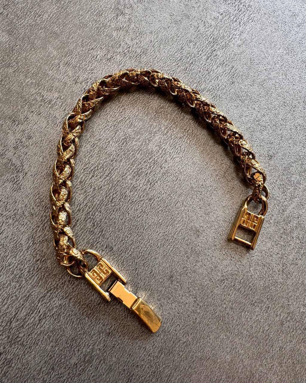 1980s Givenchy Twisted Golden Chain Link Bracelet