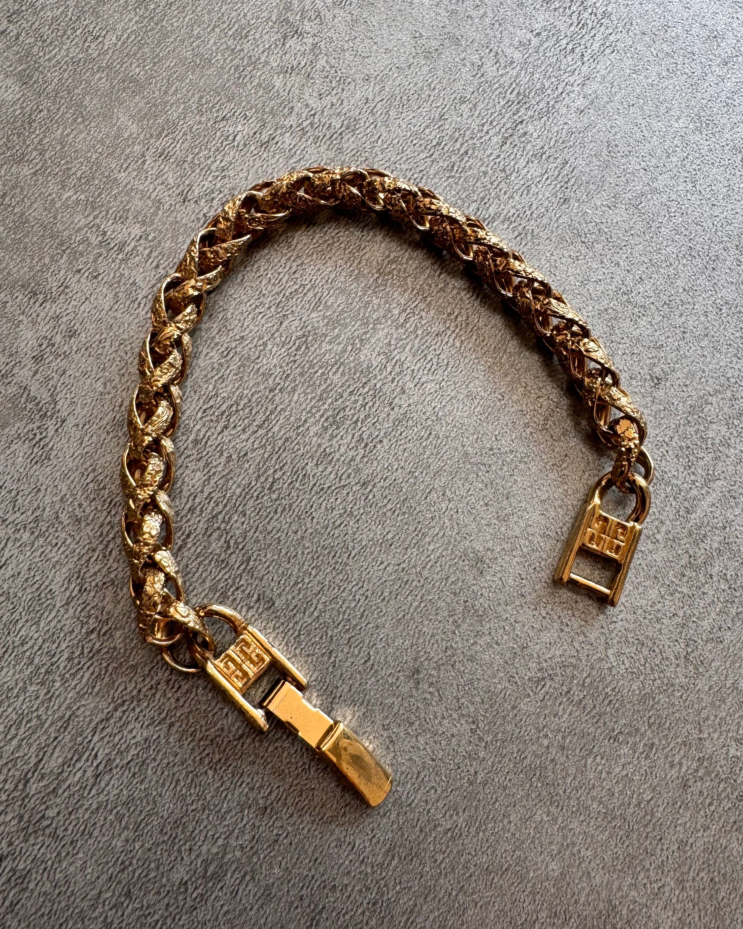 1980s Givenchy Twisted Golden Chain Link Bracelet