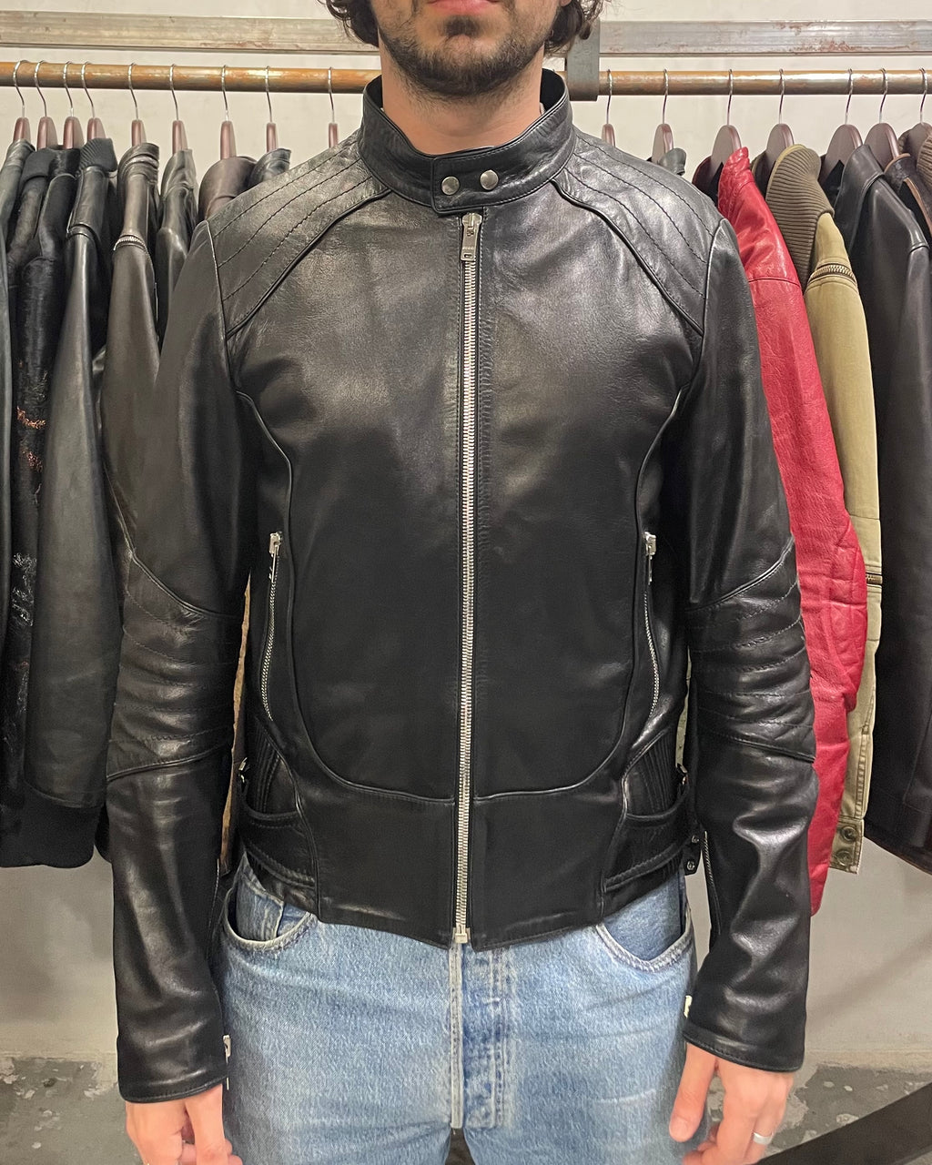 2000s Gucci Biker Black Leather Jacket