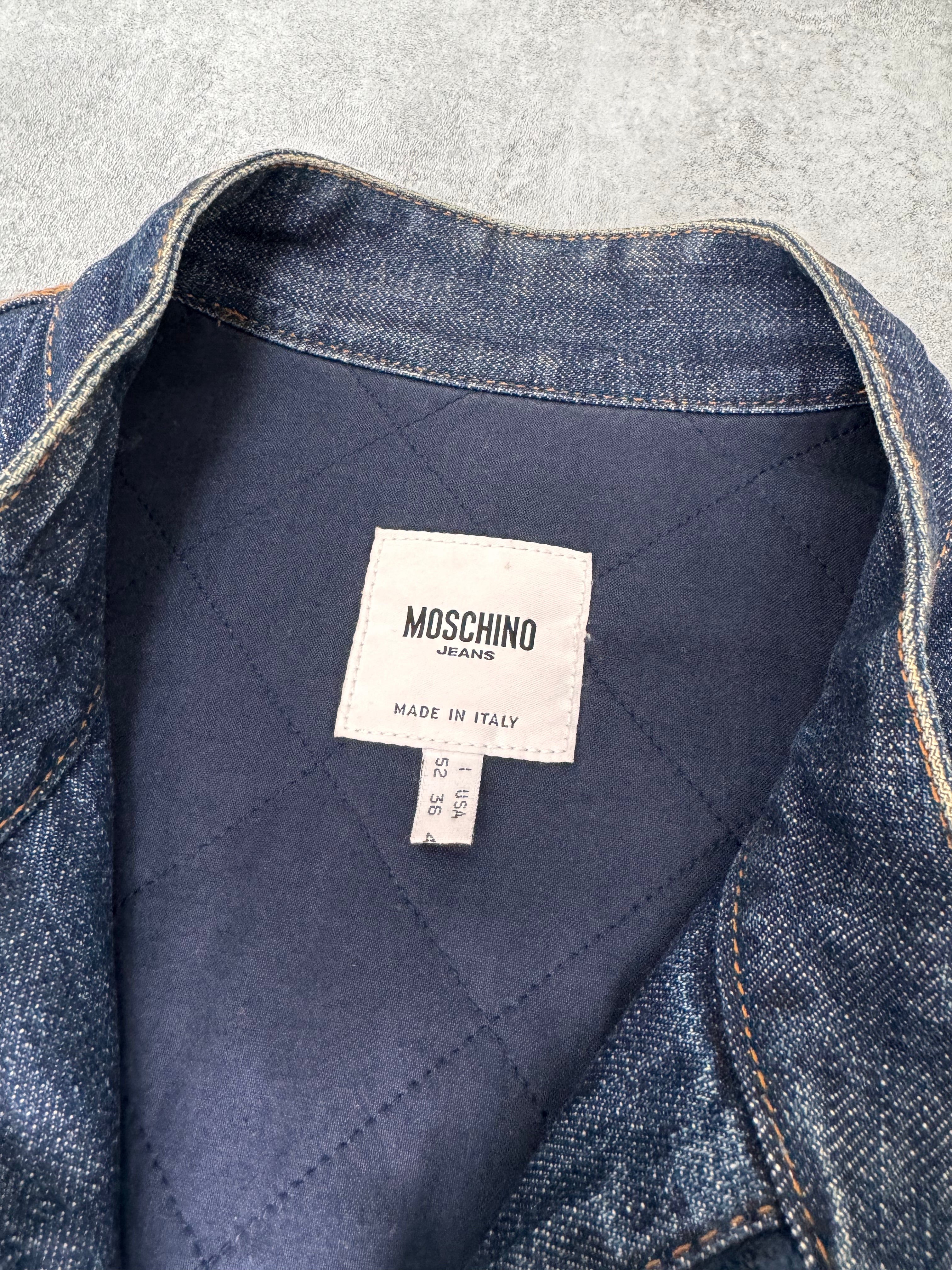 Moschino Top Racer Denim Cropped Jacket (L)