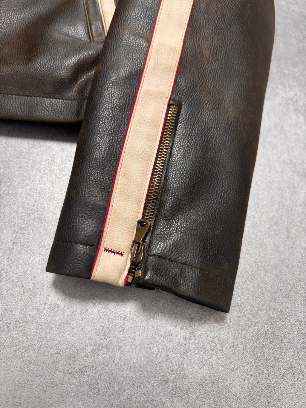 2000s Armani Biker Relief Leather Jacket