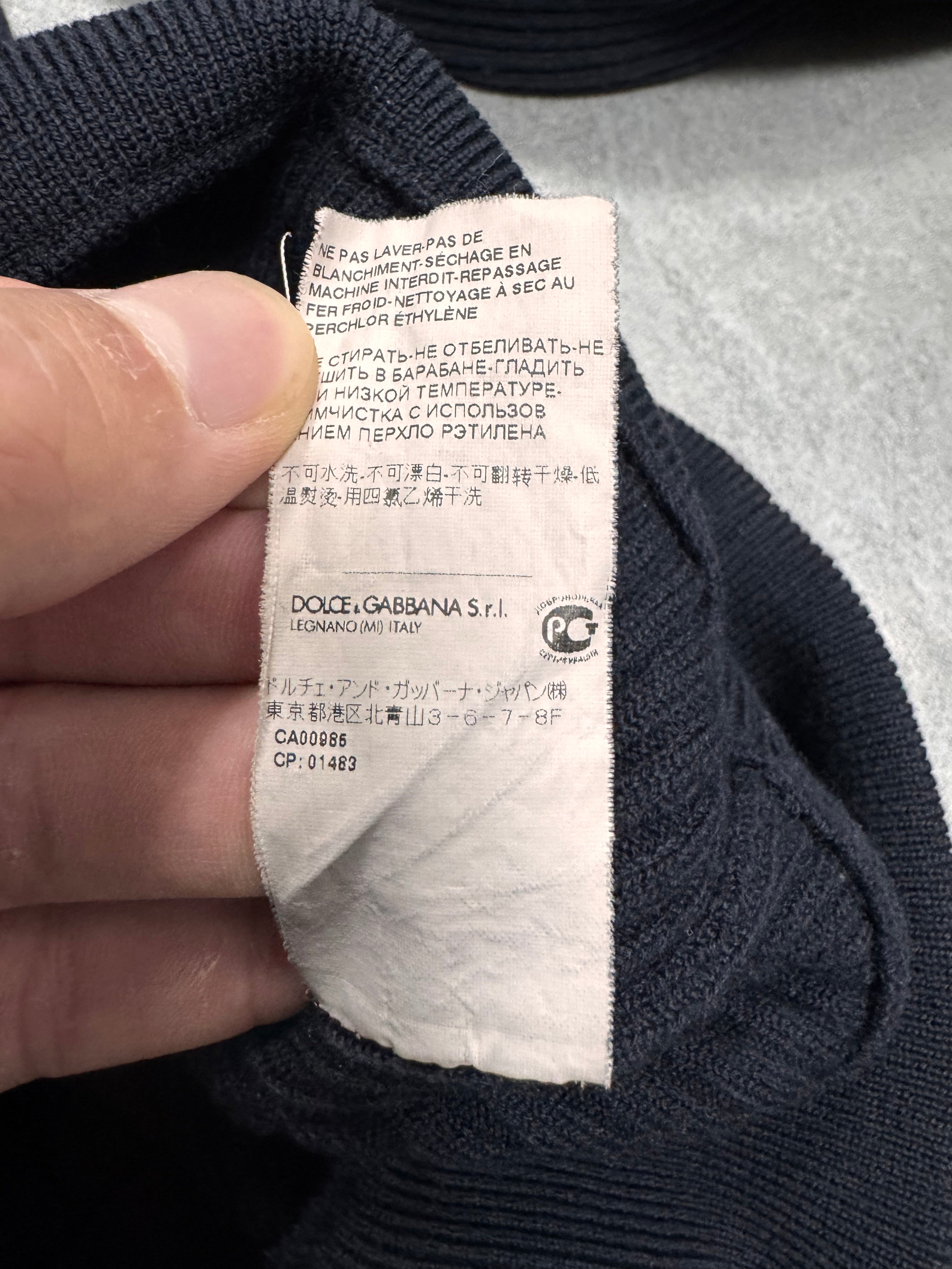 2000s Dolce & Gabbana Minimalist Navy Zip-Up