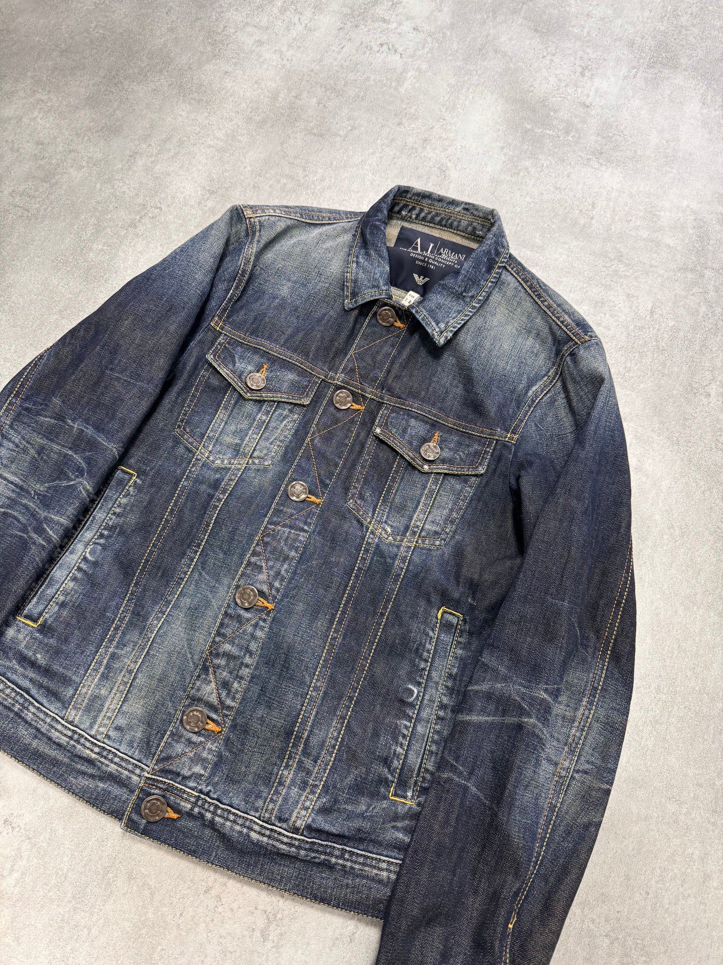 2000s Armani Washed Denim Worker Jacket (S)