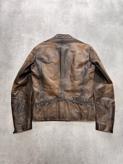 AW2011 Maison Margiela 5-Zip Distressed Leather Jacket (XS/S)