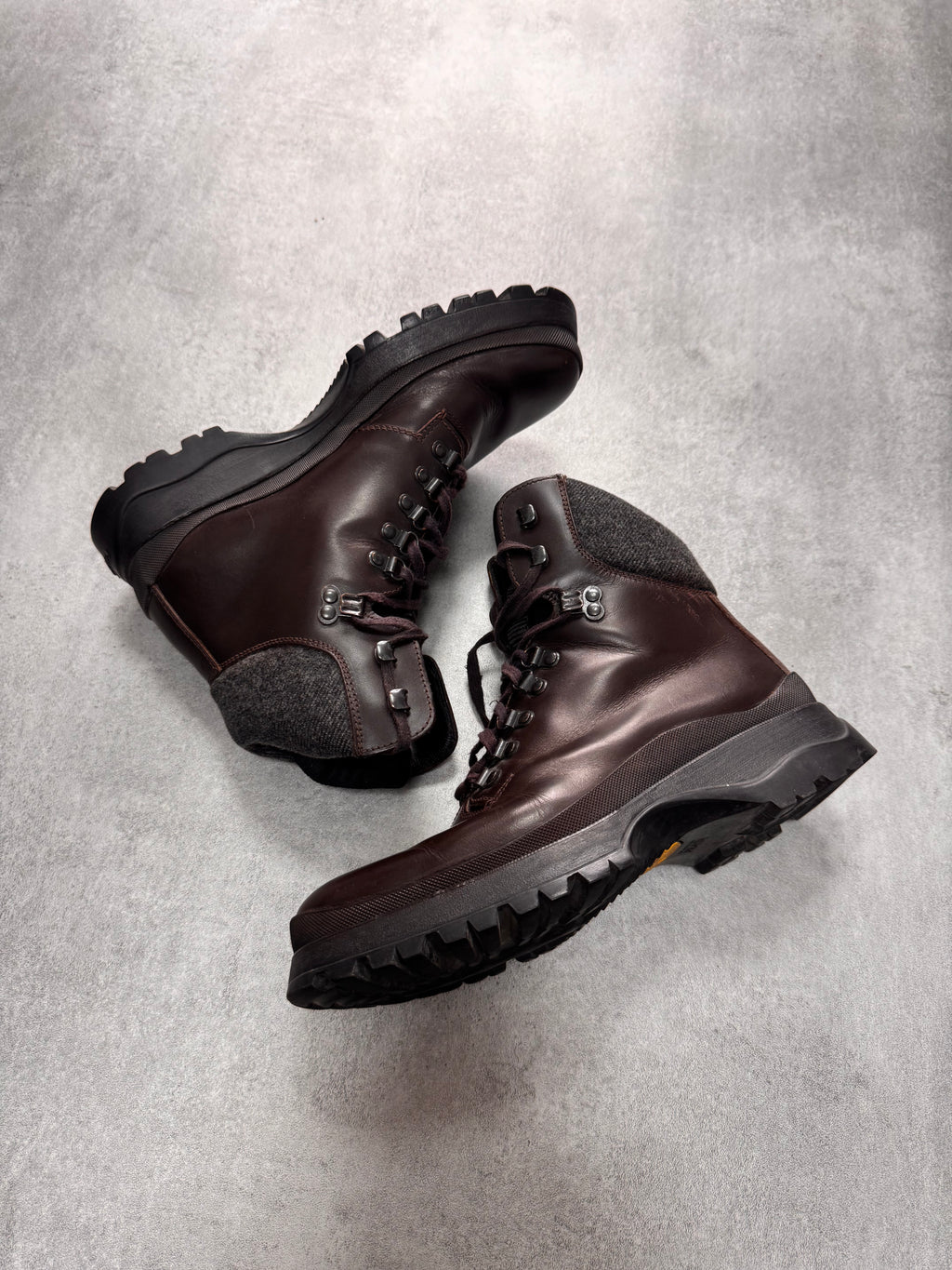 FW1999 Prada Brown Leather Hiking Boots