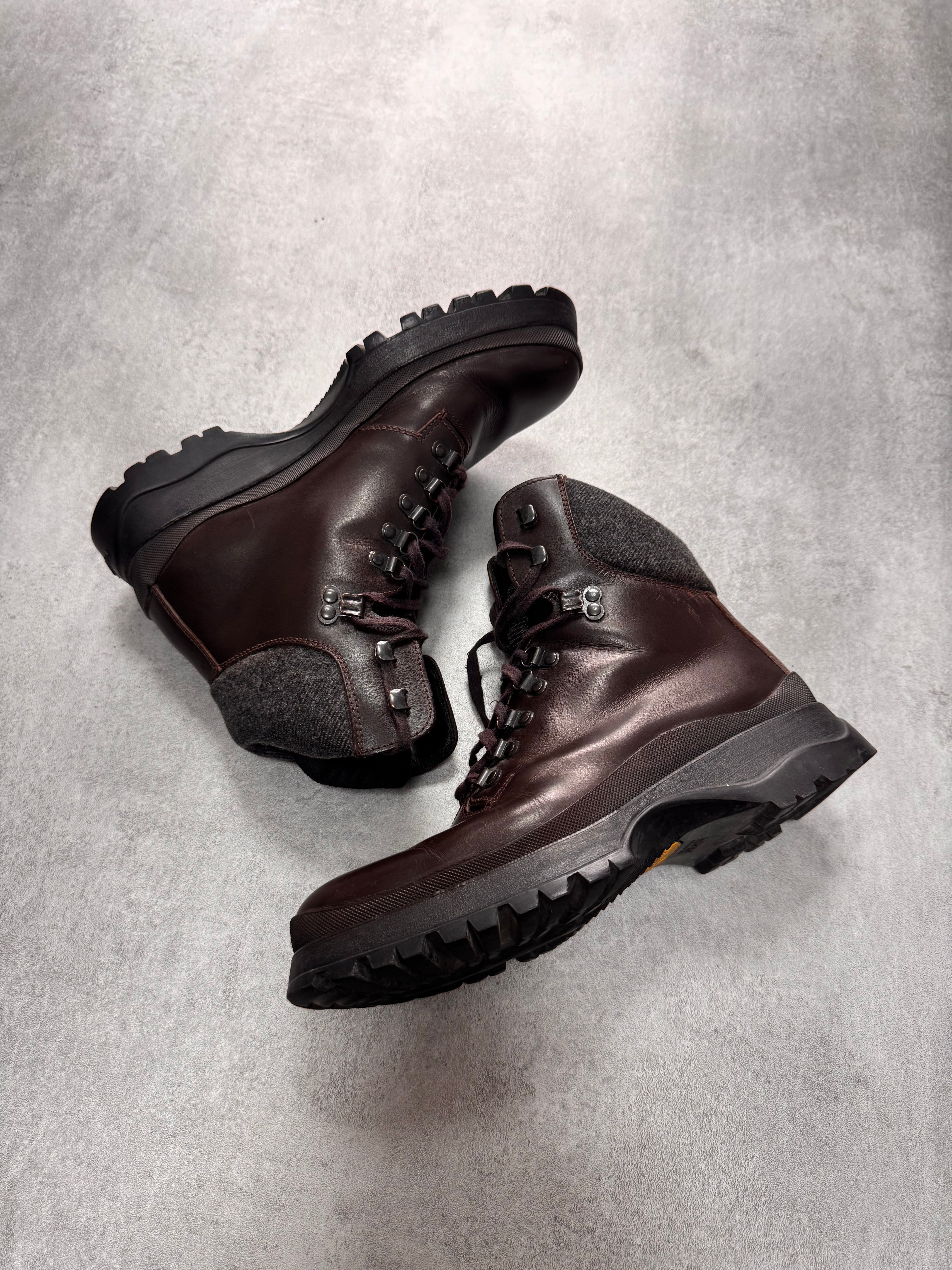 FW1999 Prada Brown Leather Hiking Boots