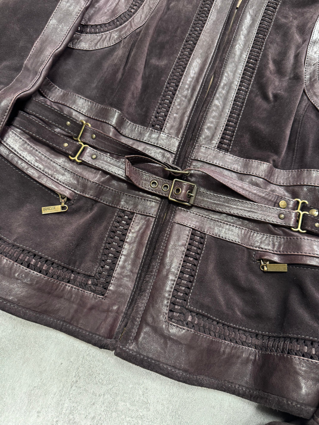 AW2008 AW2008 Cavalli Soldier Purple Metallic Leather Hybride Jacket