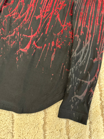 AW98 Jean Paul Gaultier Blood Drip Velvet Shirt (XS)