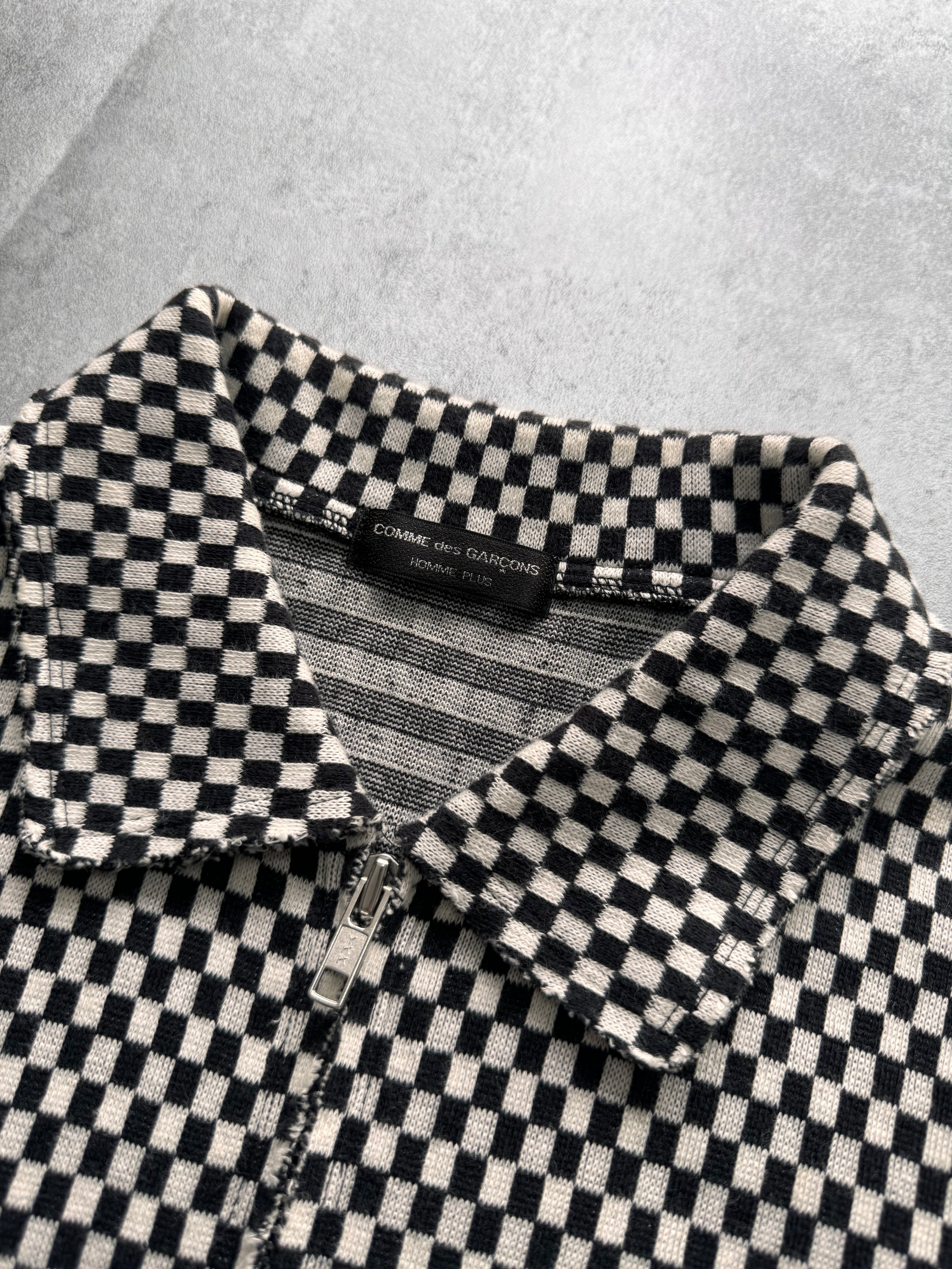 AW2002 Comme Des Garçons Homme Plus Black Checked Zipped Sweater