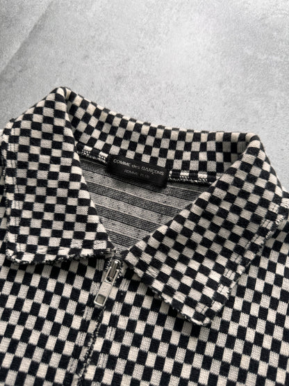 AW2002 Comme Des Garçons Homme Plus Black Checked Zipped Sweater (S)