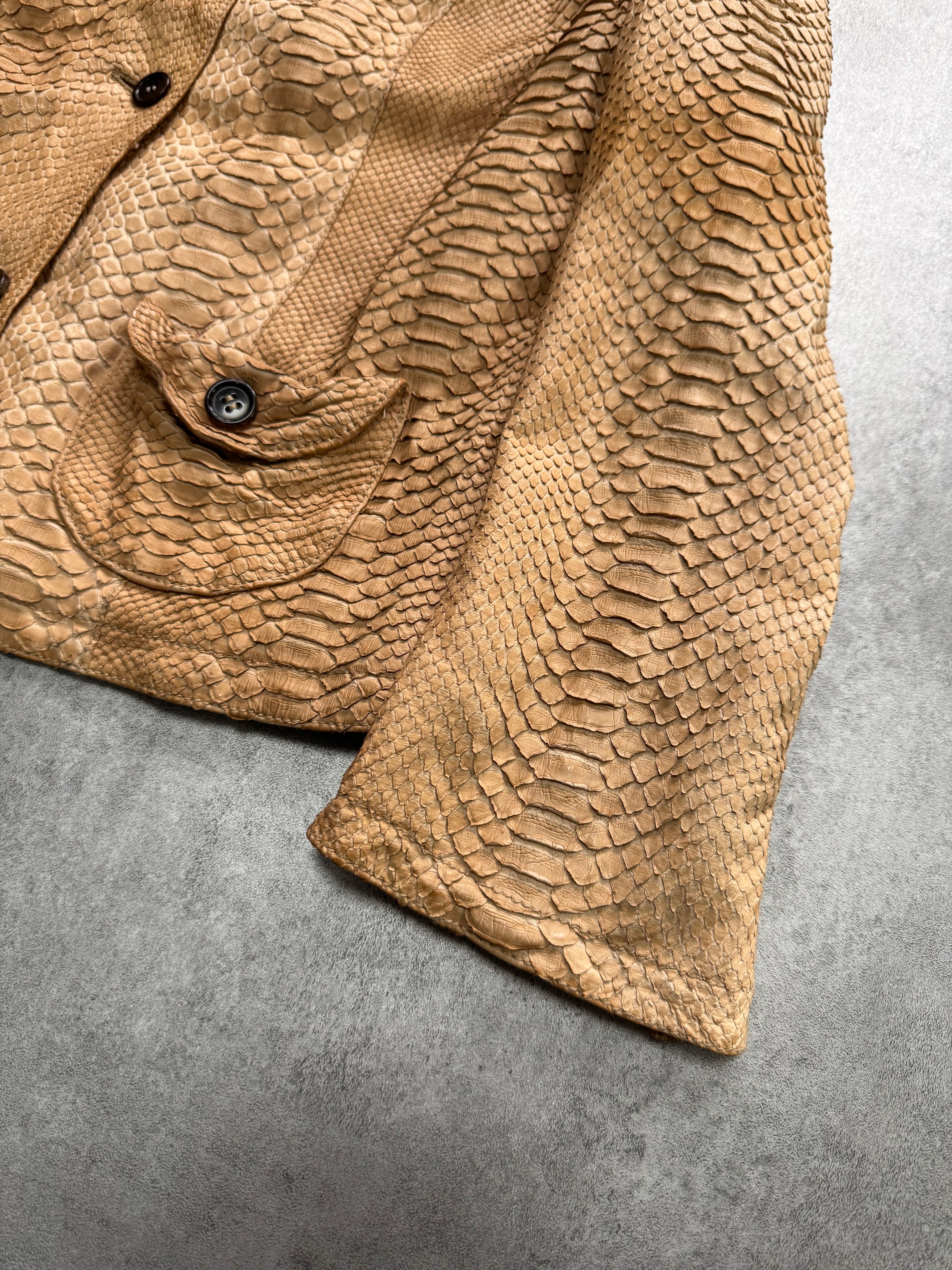 SS2004 Prada Desert Python Leather Jacket (XS)