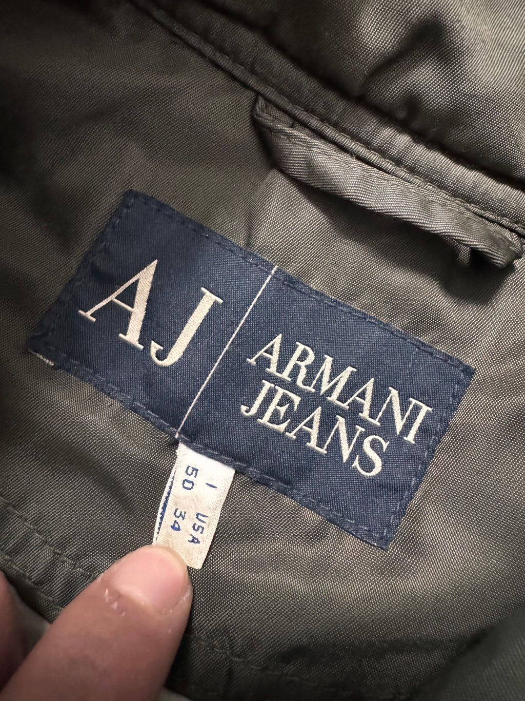 2000s Armani Olive Utility Drift Bomber Jacket