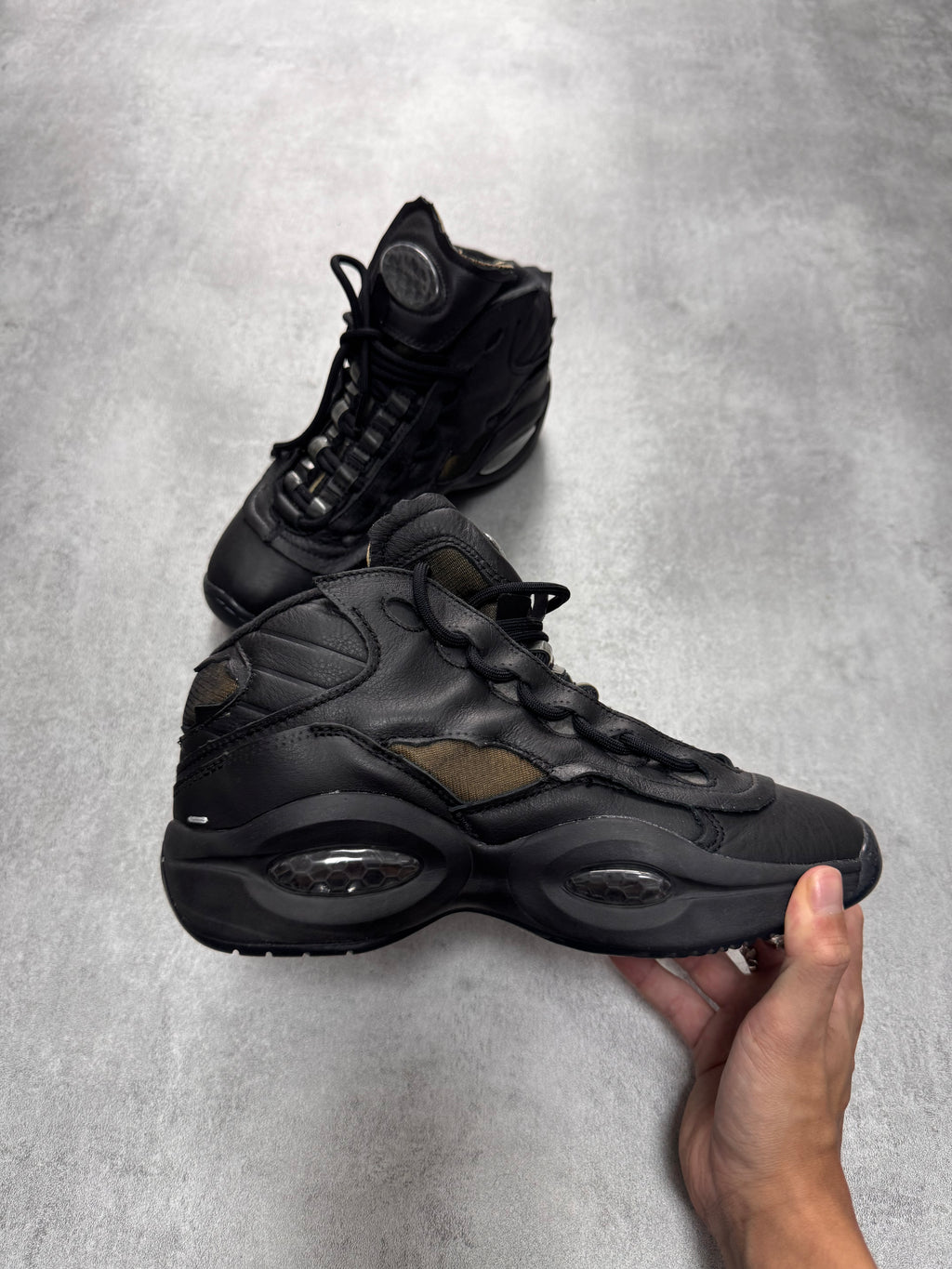 Reebok x Maison Margiela Question Mid Black Sneakers