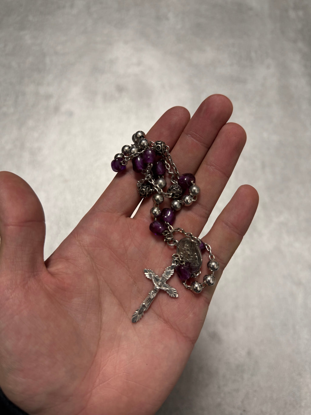 Dolce & Gabbana Purple Crystal Rosary Necklace