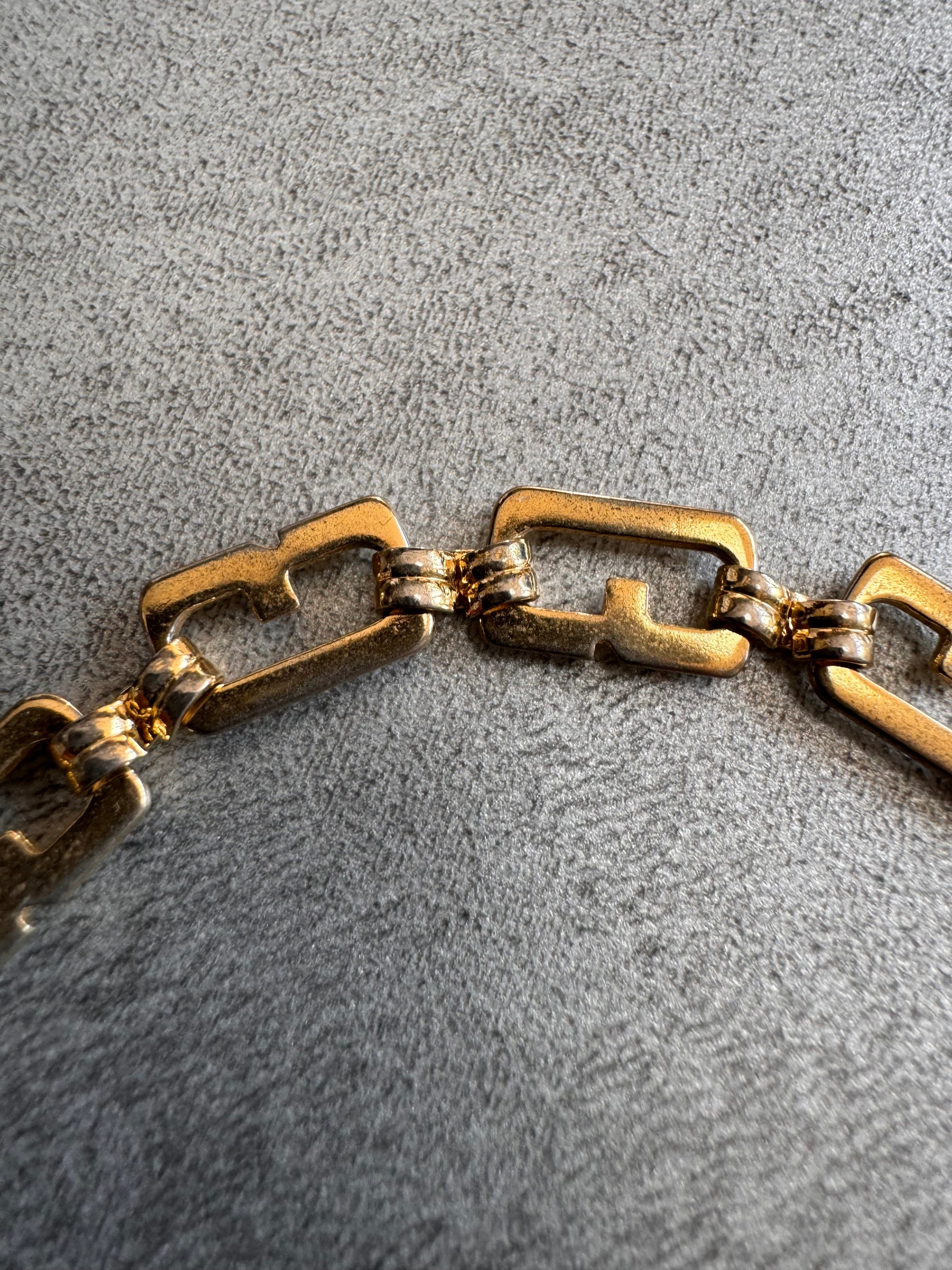 1980s Givenchy Monogram Golden Chain Link Bracelet