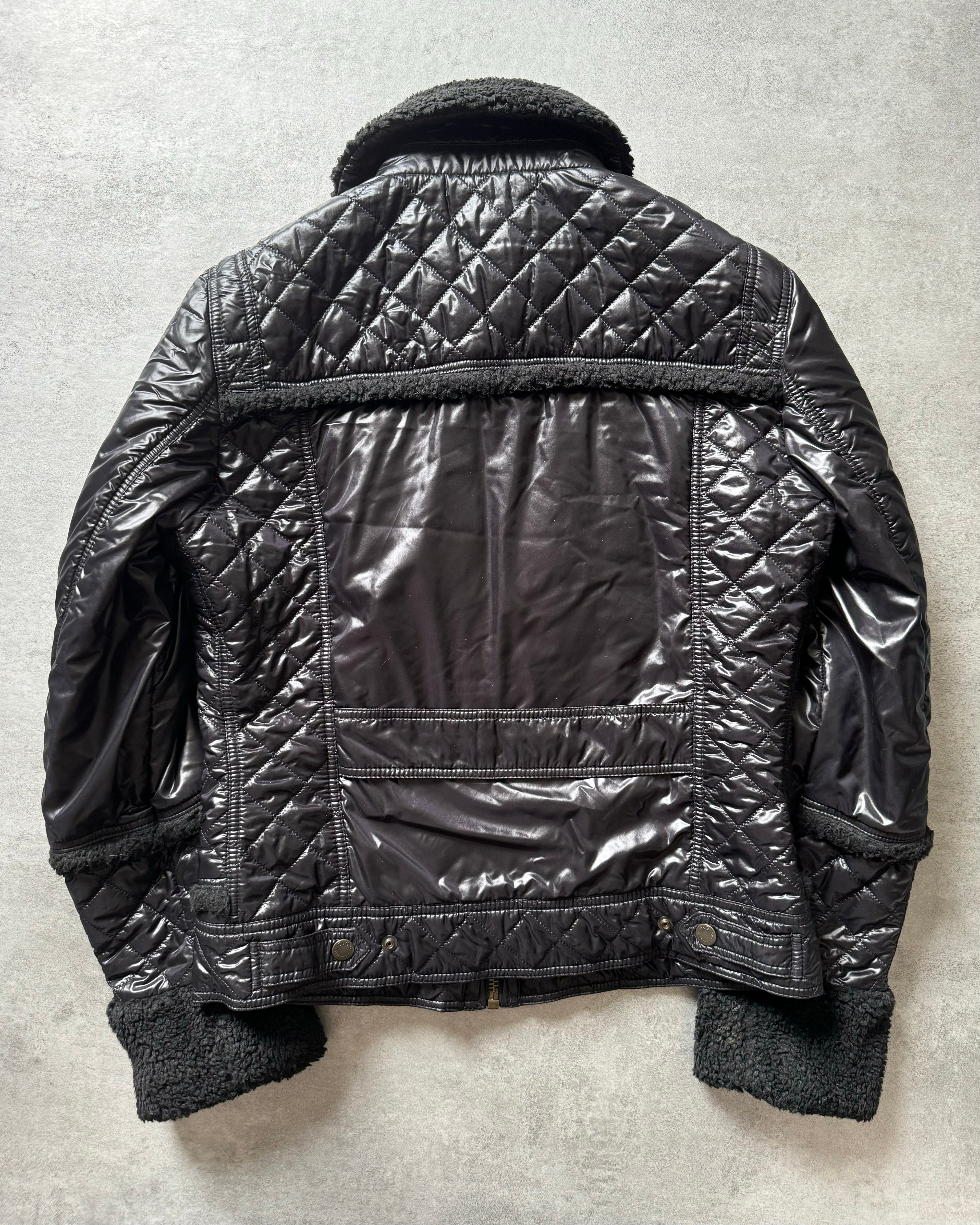 2000s Dolce & Gabbana Shearling Black Mafia Jacket (M)