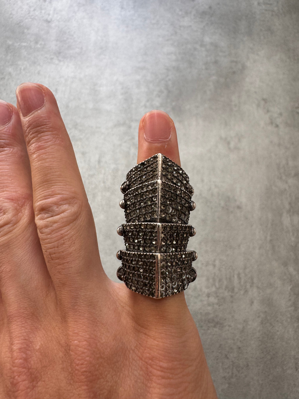 2000s Vivienne Westwood Iced Ouy Silver Armour Ring