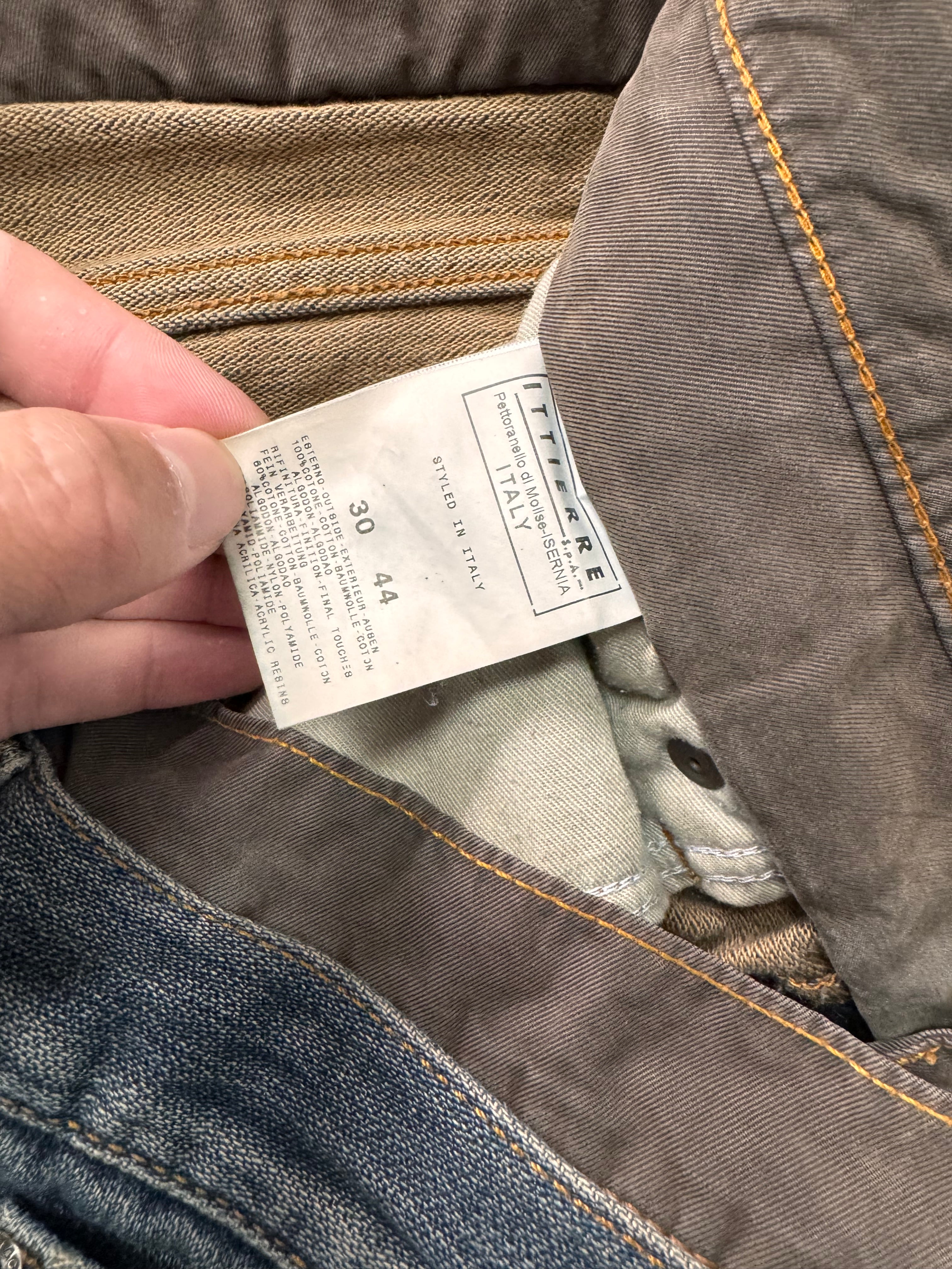 AW2003 Dolce & Gabbana Double-Waisted Sun Faded Denim Cargo Jeans