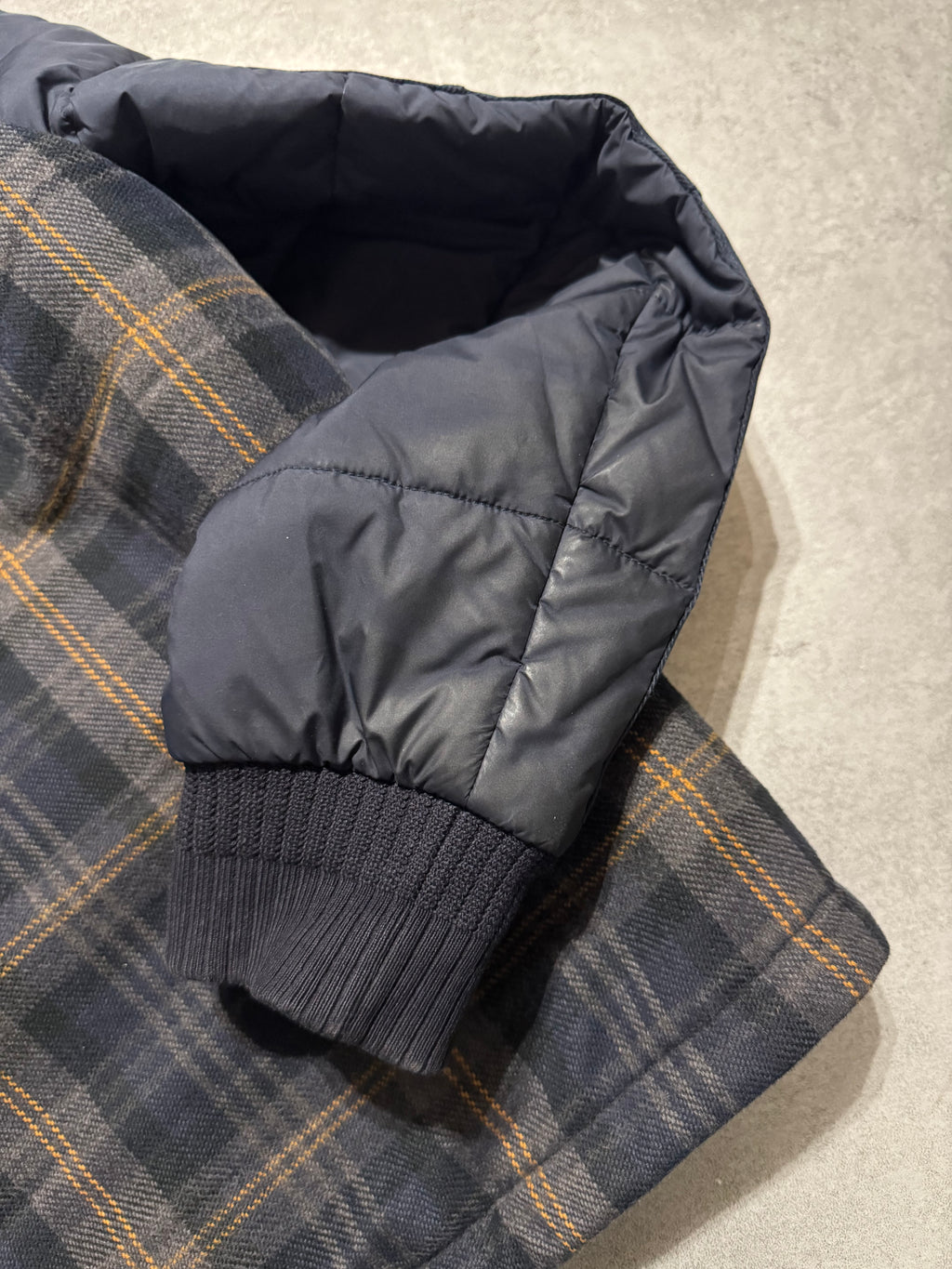 Louis Vuitton Tartan Hooded Blue Bomber Jacket
