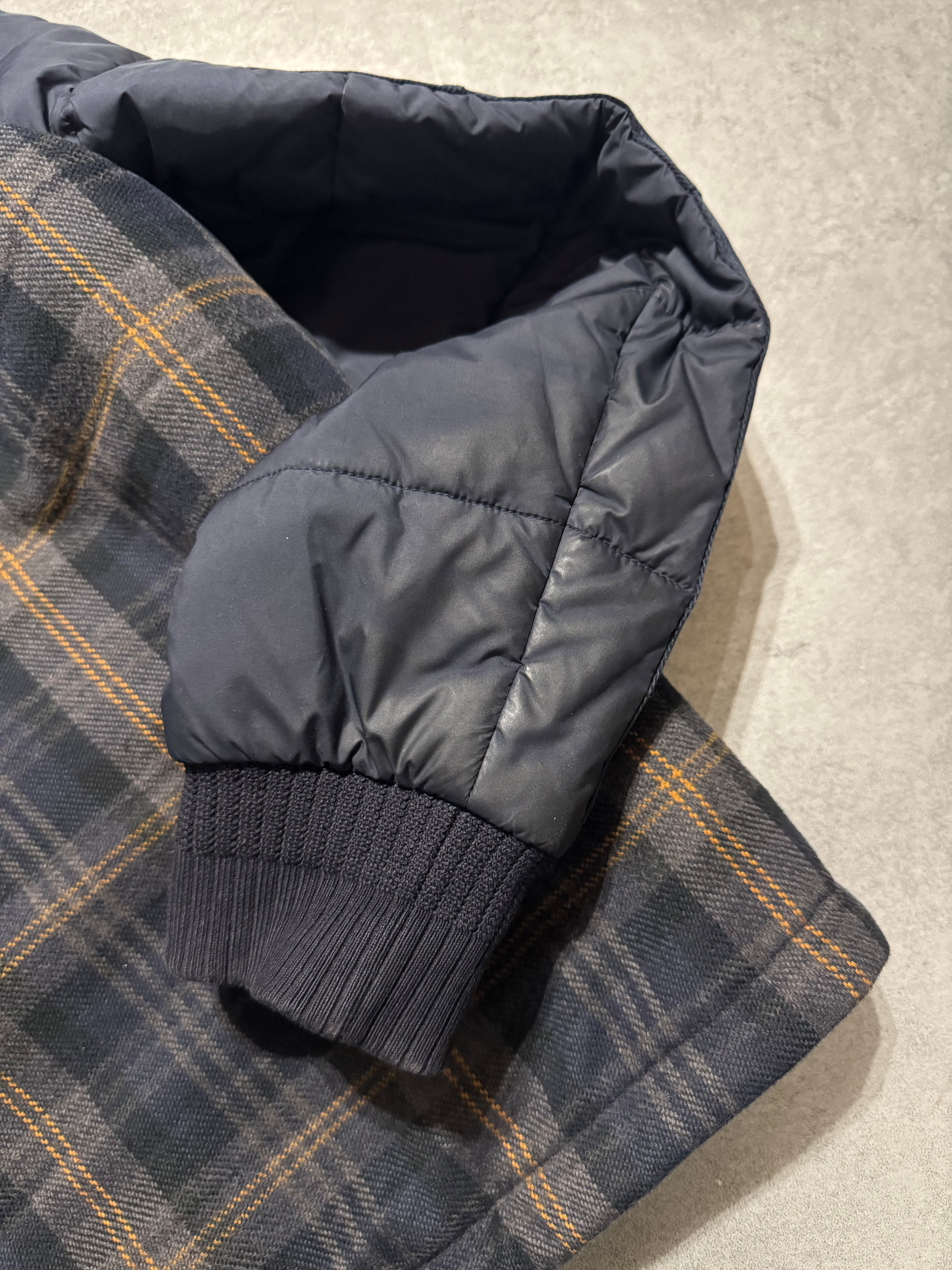 Louis Vuitton Tartan Hooded Blue Bomber Jacket