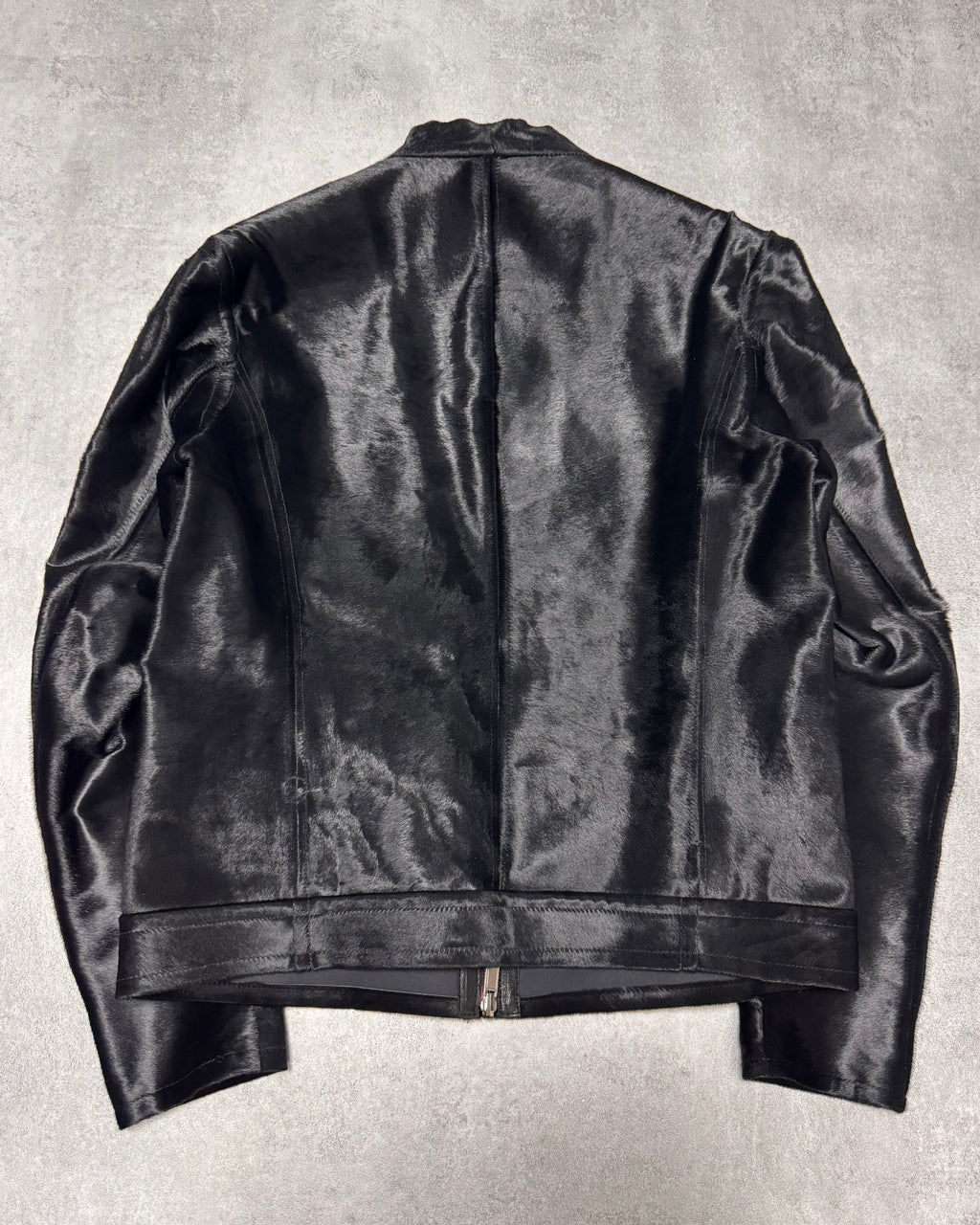 FW2013 Emporio Armani Black Pony Hair Leather Jacket