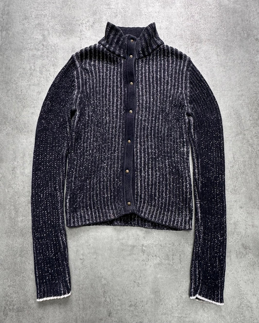 Armani Blue Knitted Buttoned Sweater (S/M)