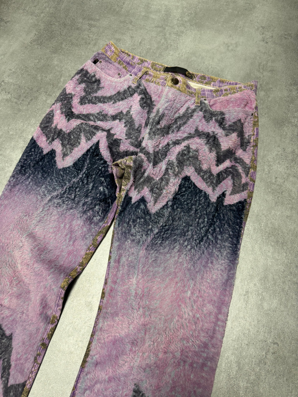 SS2005 Just Cavalli Fur Mountain Peninsula Purple Pink Pants