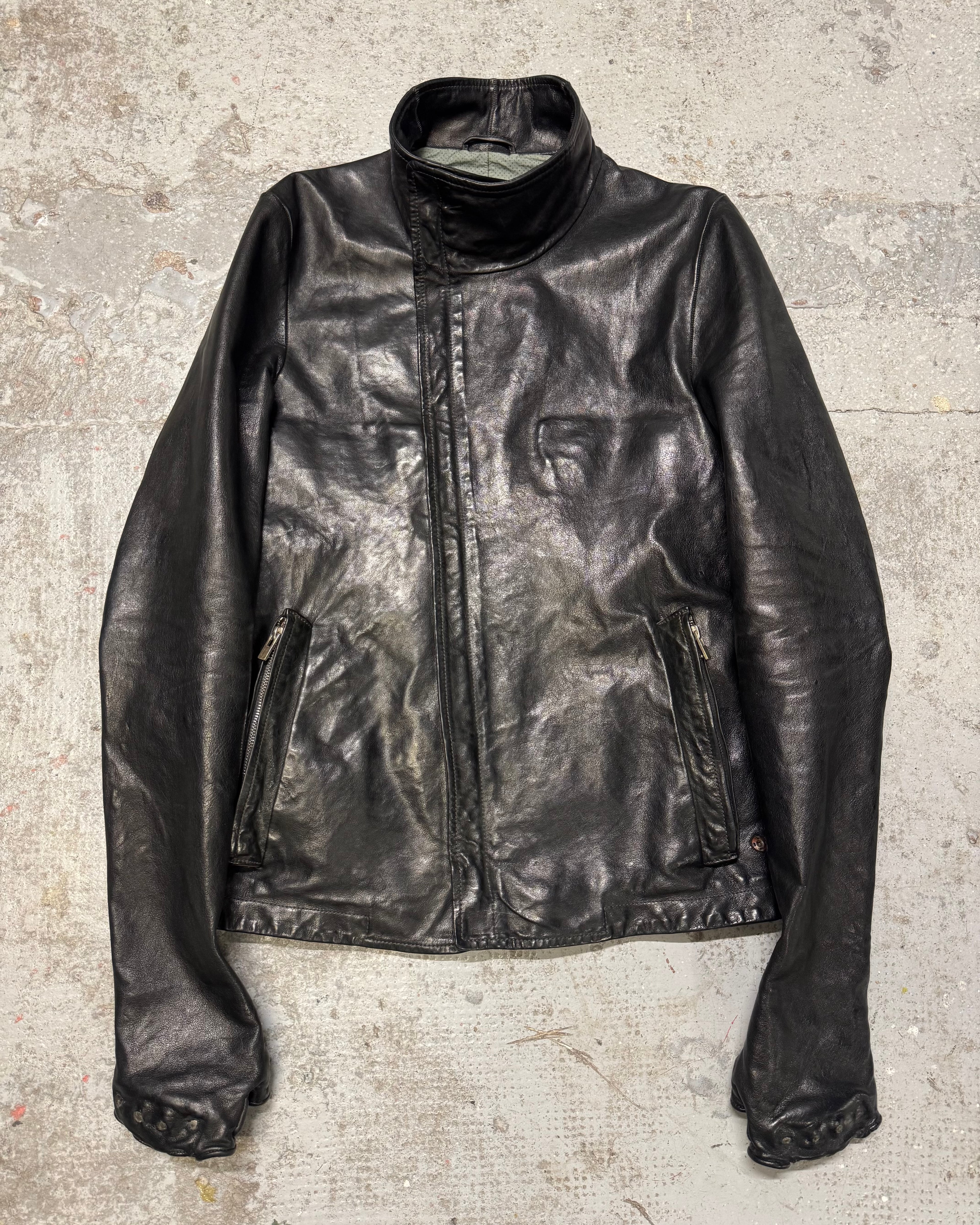 Carol Christian Poell Gloved Prosthetic Elbow Black Leather Jacket