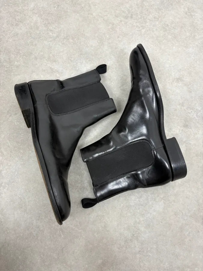 Gucci Black Leather Minimalist Classy Boots oEGiMoY 5