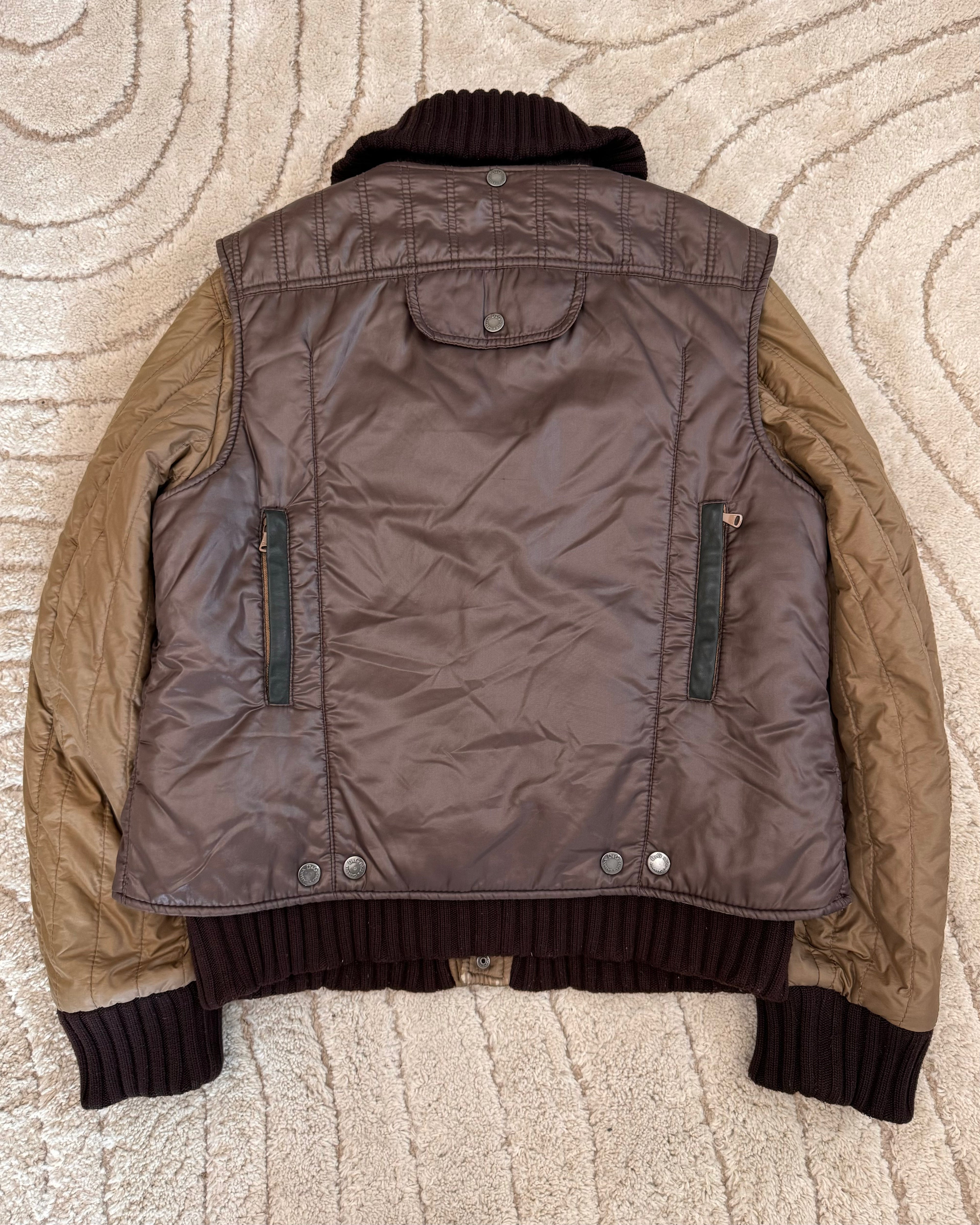 AW04 Dolce & Gabbana 2-in-1 High-Neck Bomber Jacket with detachable Vest (L)